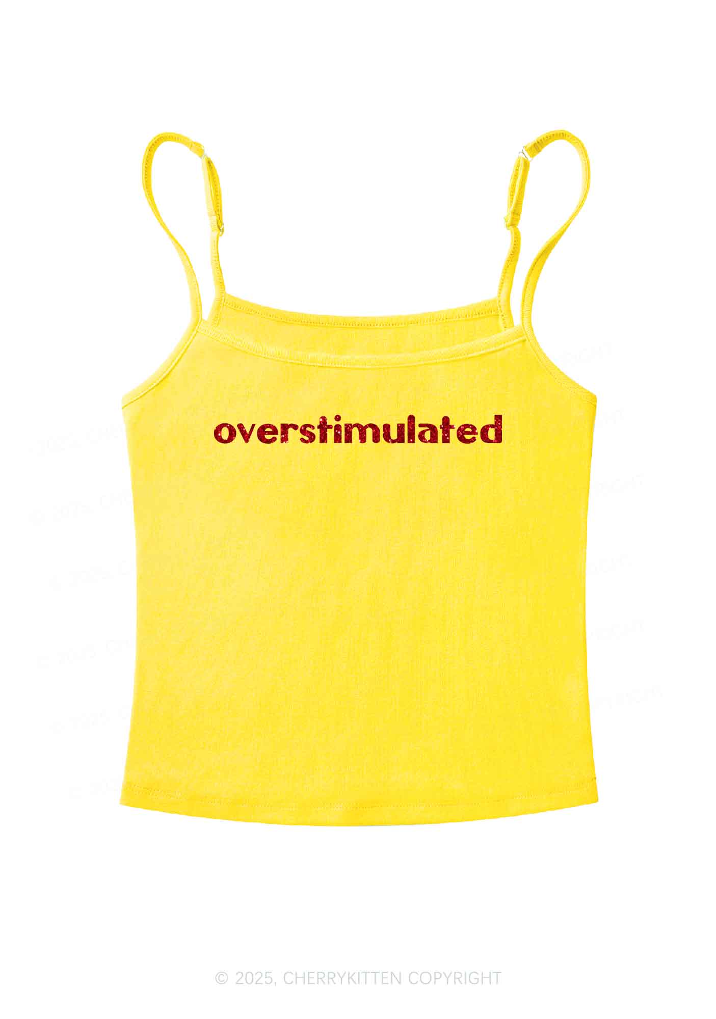 Glitter Overstimulated Y2K Spaghetti Strap Cami Cherrykitten - Image 6