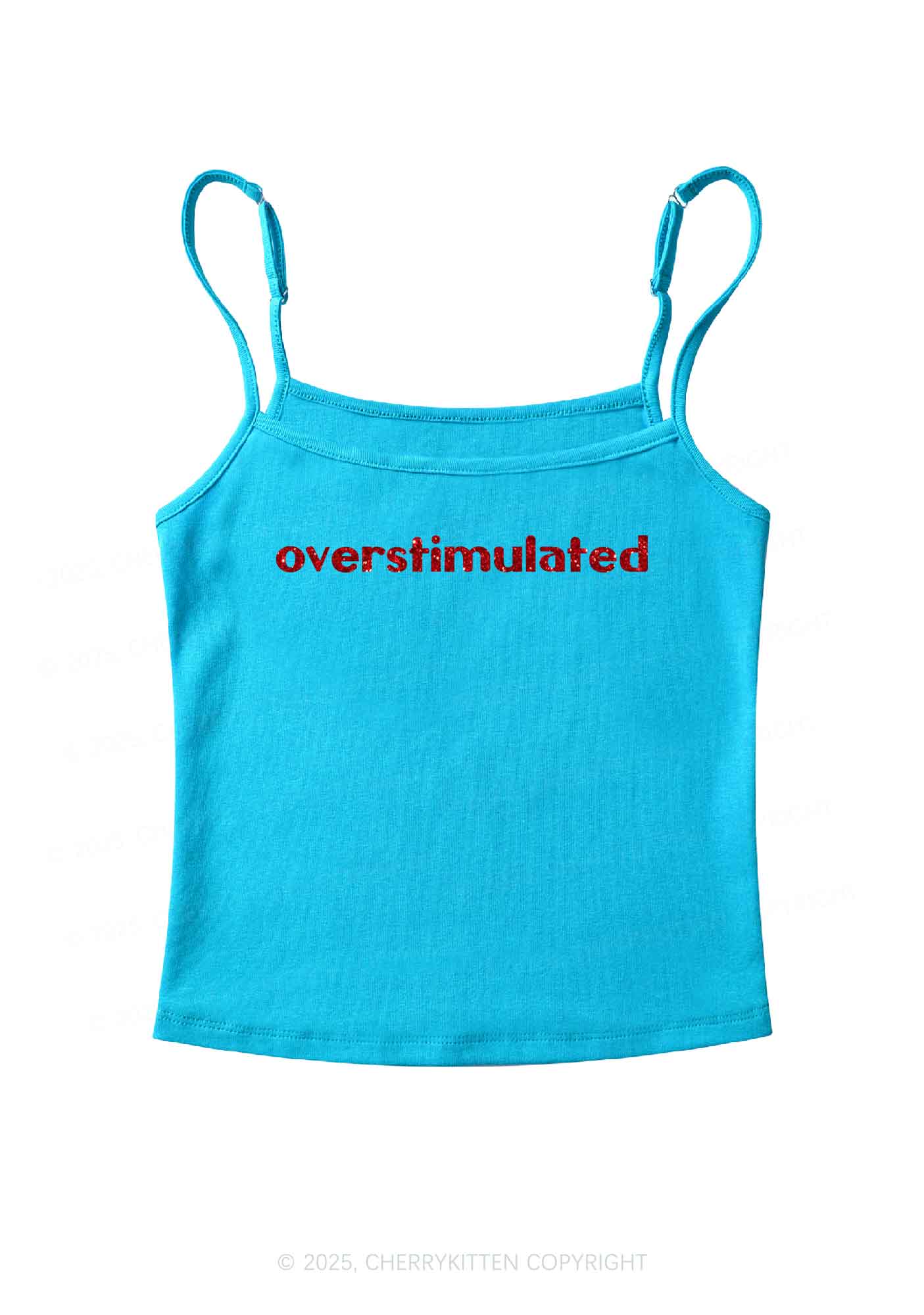 Glitter Overstimulated Y2K Spaghetti Strap Cami Cherrykitten - Image 7