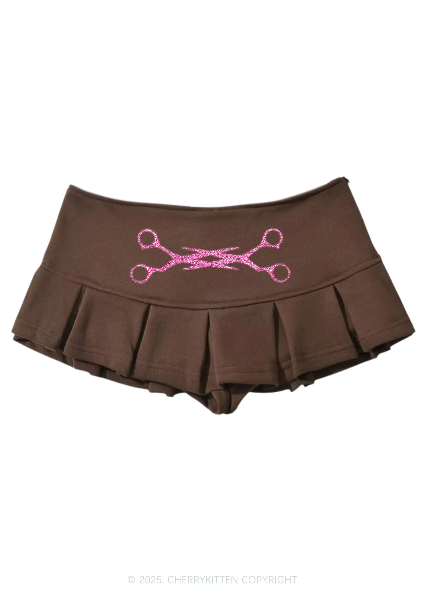 Glitter Pink Scissor Pride Y2K Mini Pleated Skirts Cherrykitten - Image 6