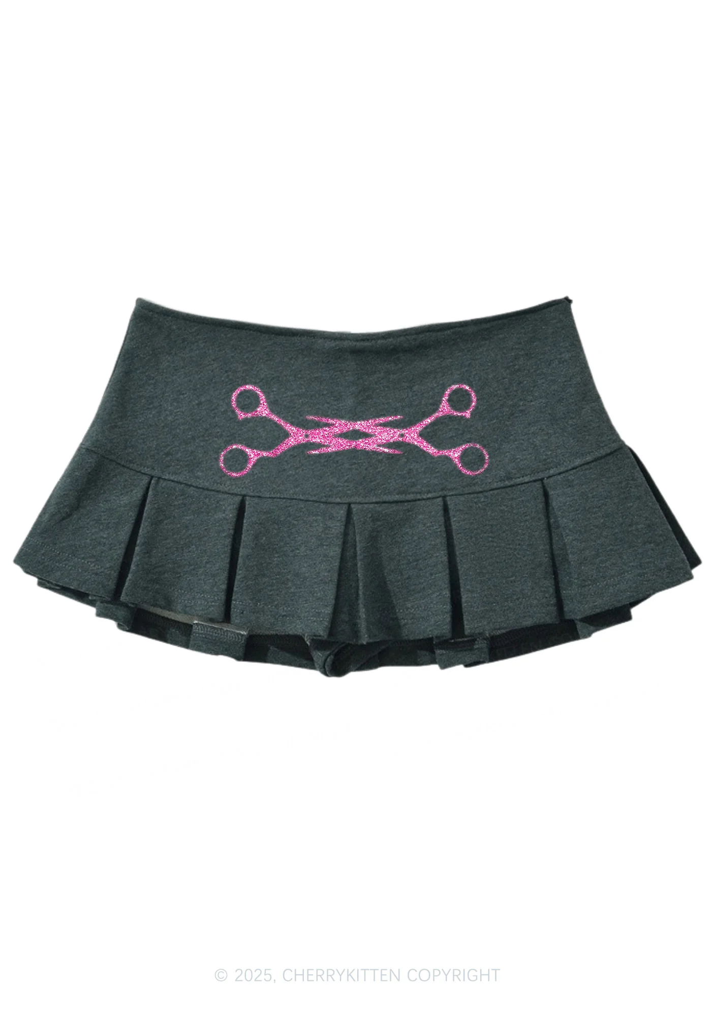 Glitter Pink Scissor Pride Y2K Mini Pleated Skirts Cherrykitten - Image 7