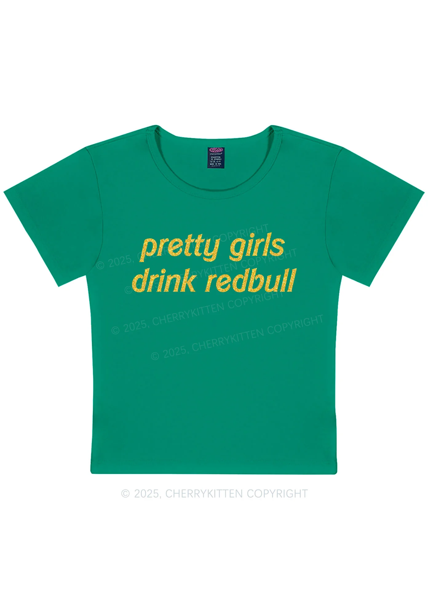 Glitter Pretty Girls Drink Red Y2K Baby Tee Cherrykitten - Image 11