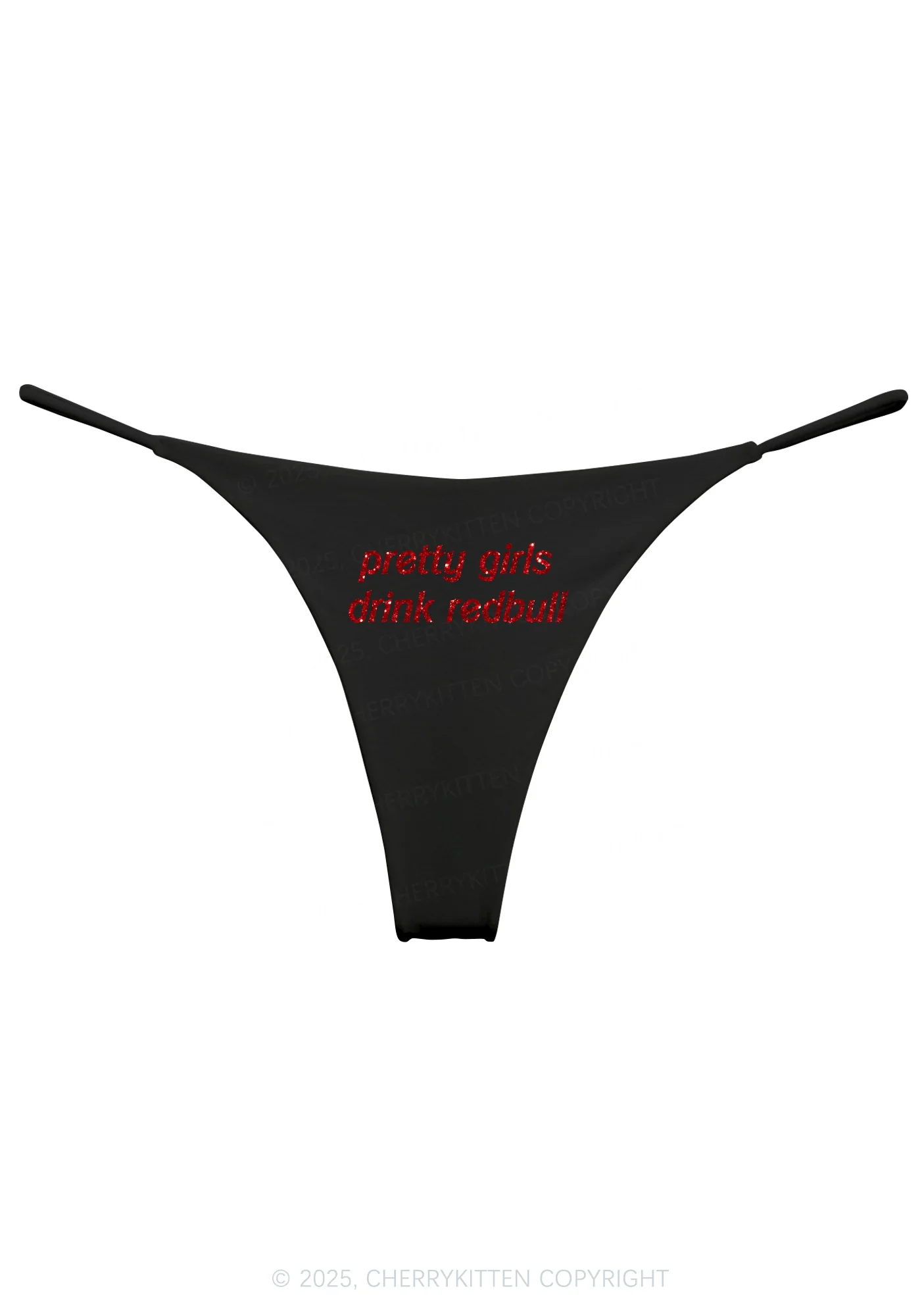 Glitter Pretty Girls Drink Red Y2K Bikini String Thong Cherrykitten - Image 7