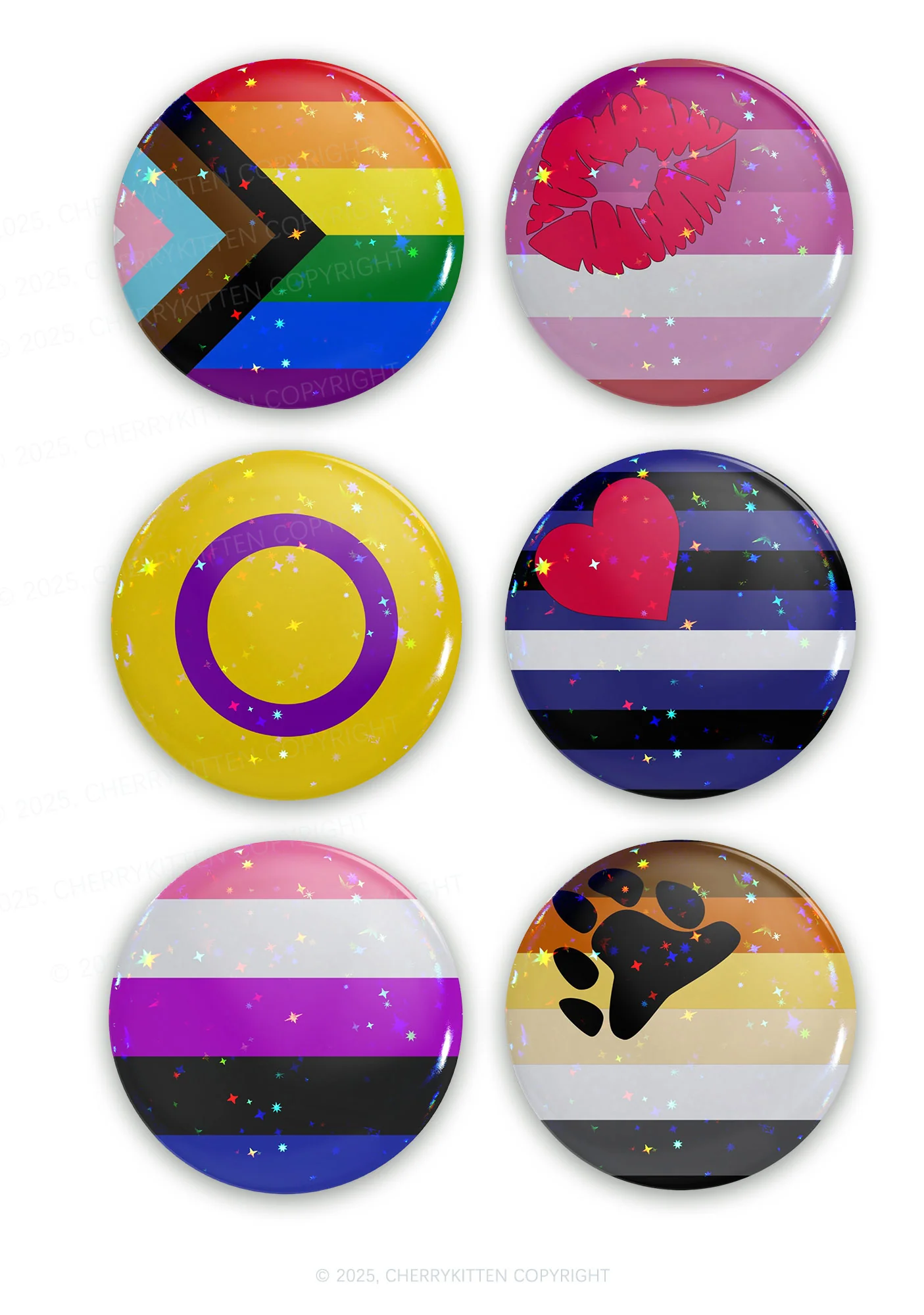 Glitter Pride 1Pc Y2K Pin Cherrykitten - Image 3