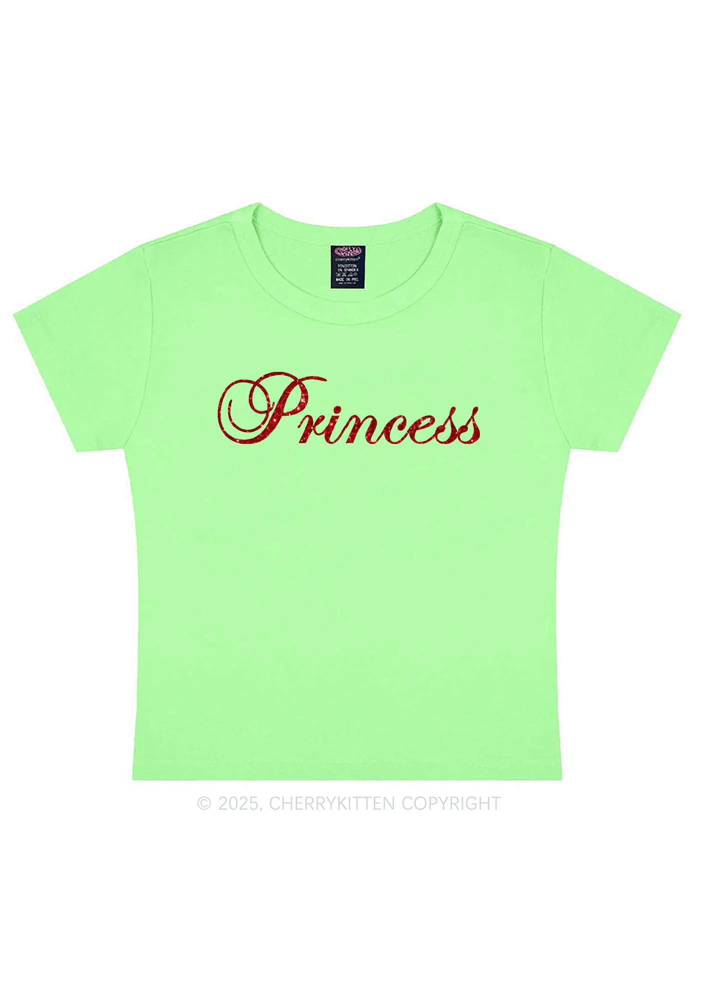 Glitter Princess Y2K Baby Tee Cherrykitten - Image 13