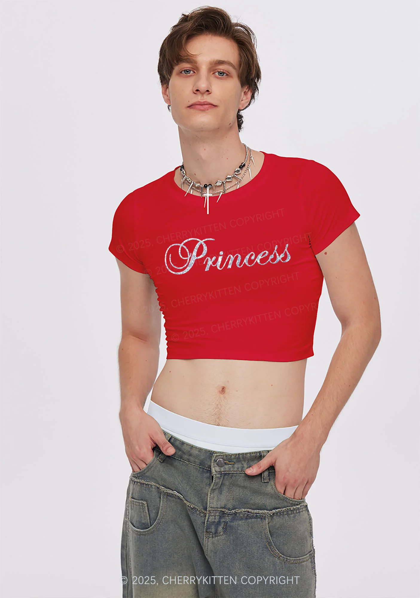 Glitter Princess Y2K Baby Tee Cherrykitten - Image 4