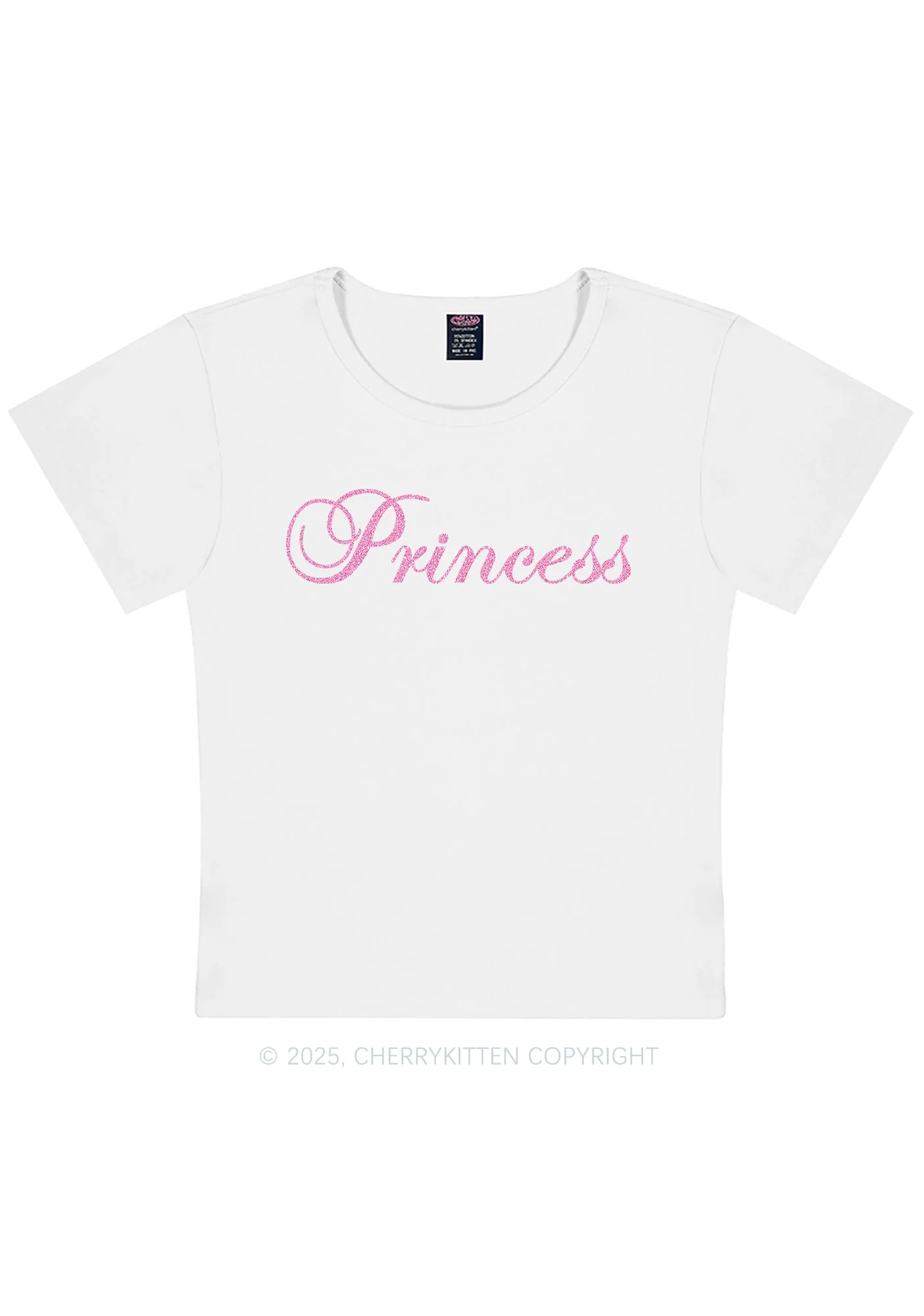 Glitter Princess Y2K Baby Tee Cherrykitten - Image 5