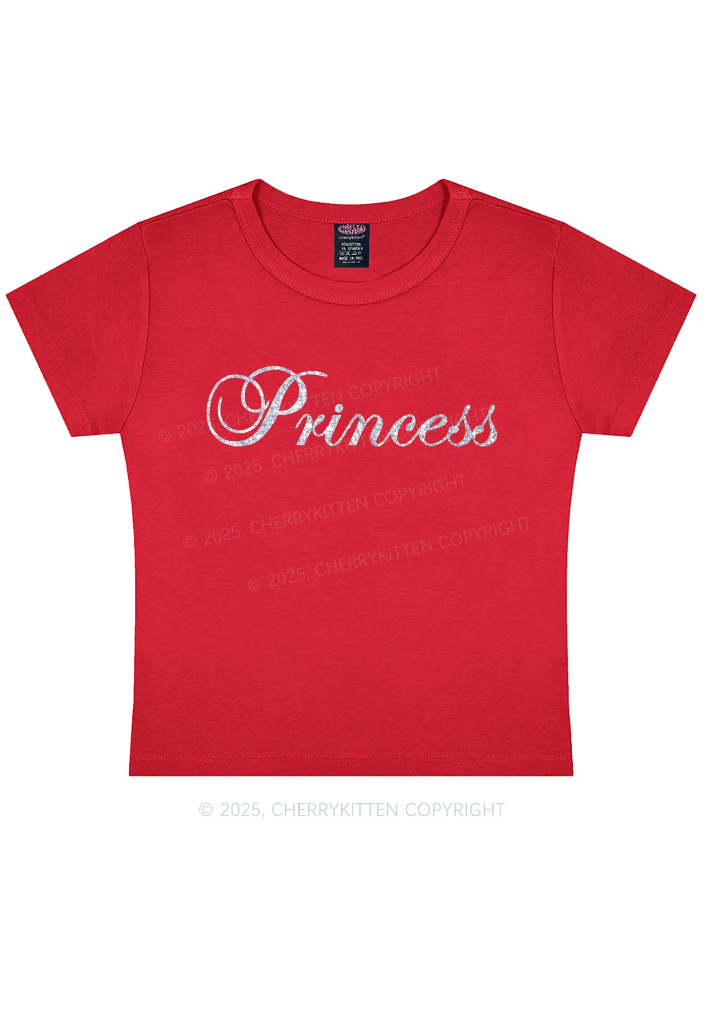 Glitter Princess Y2K Baby Tee Cherrykitten - Image 6