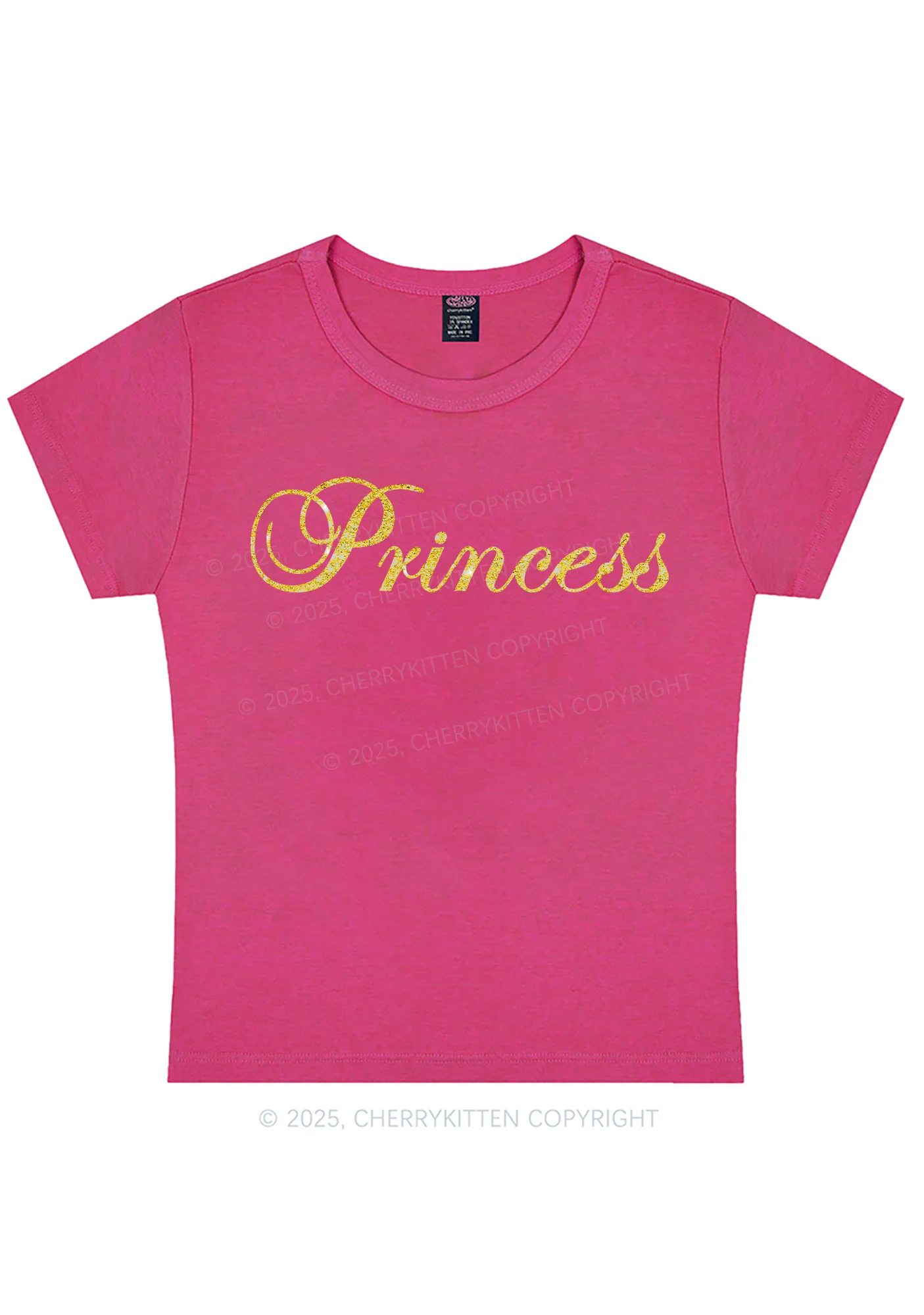 Glitter Princess Y2K Baby Tee Cherrykitten - Image 7