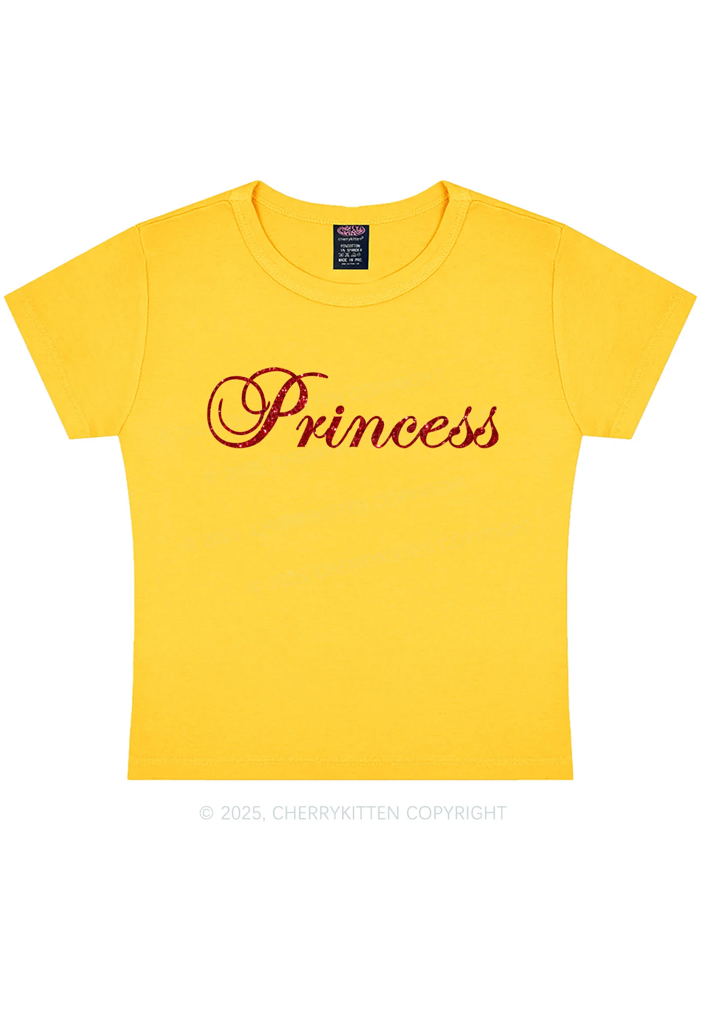 Glitter Princess Y2K Baby Tee Cherrykitten - Image 9