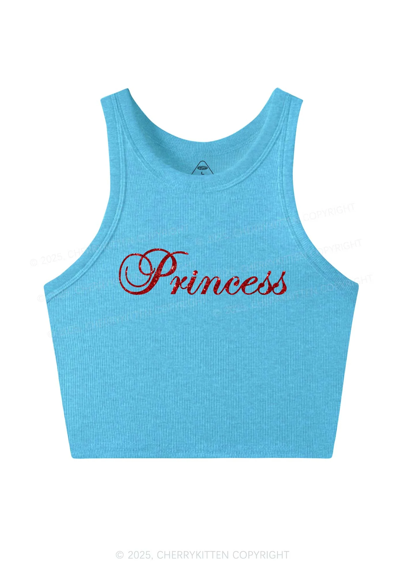 Glitter Princess Y2K Crop Tank Top Cherrykitten - Image 5