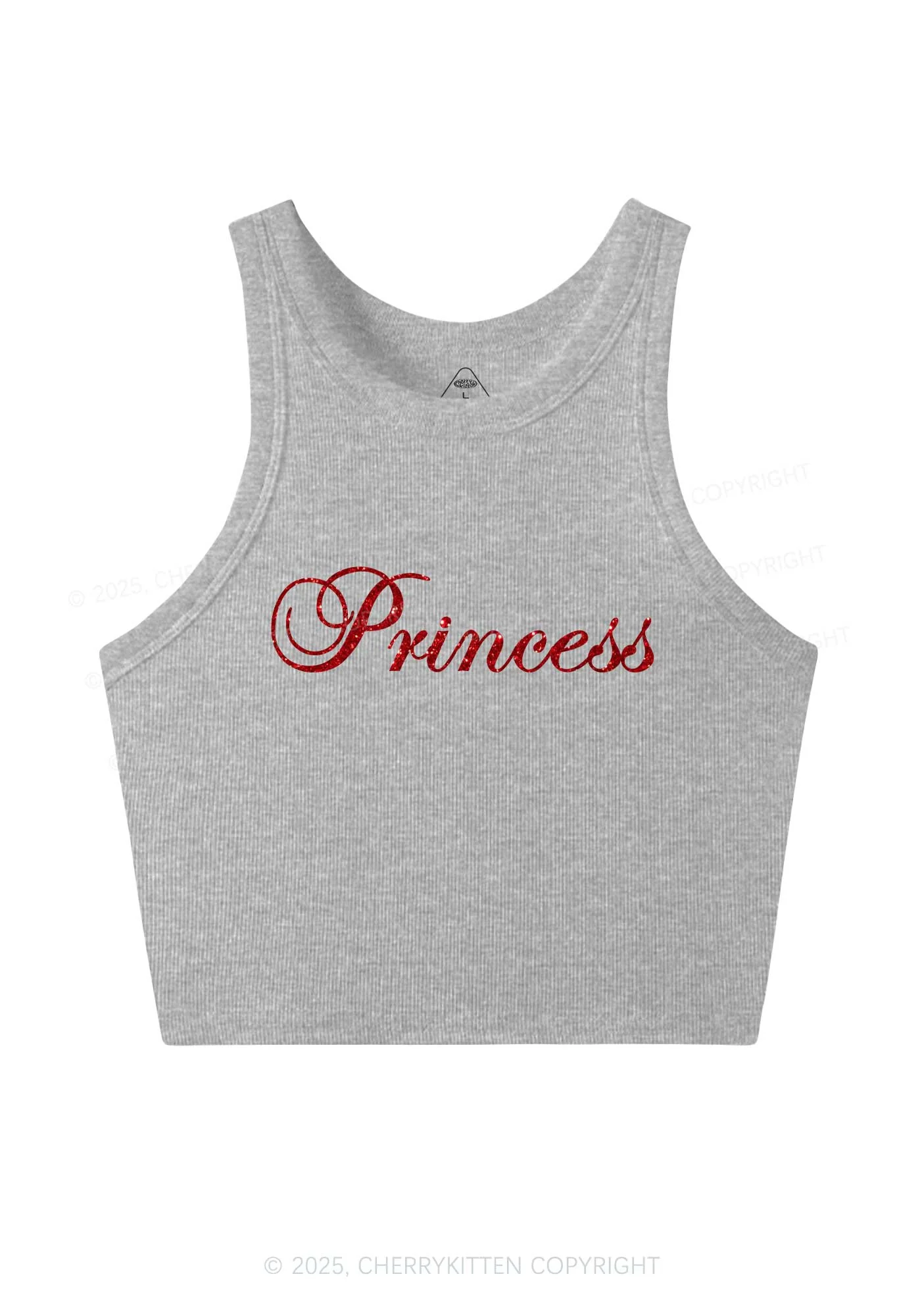 Glitter Princess Y2K Crop Tank Top Cherrykitten - Image 6