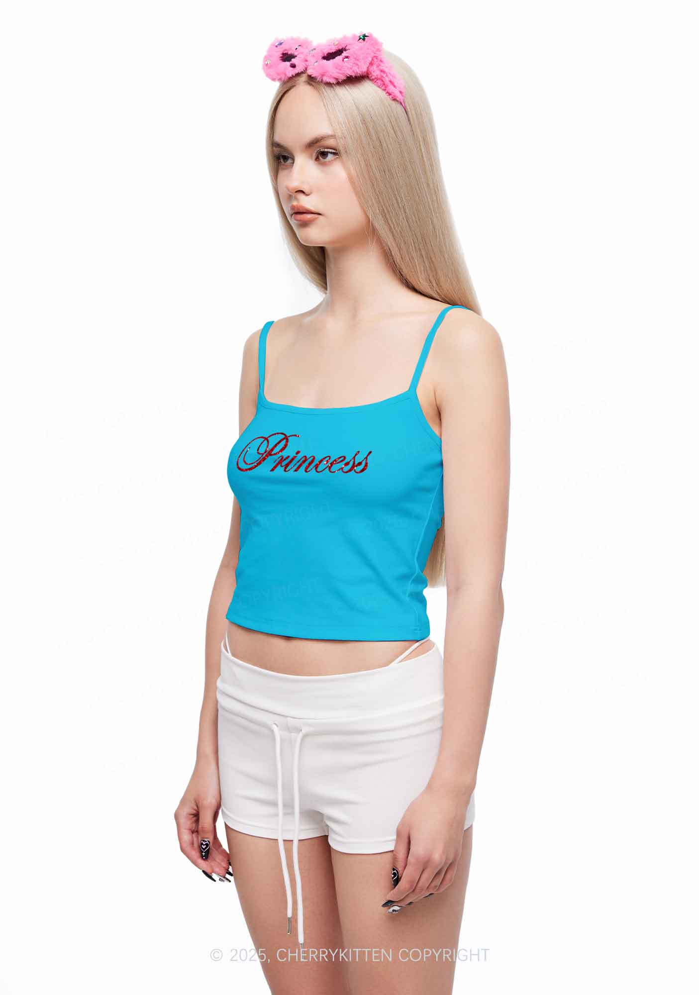 Glitter Princess Y2K Spaghetti Strap Cami Cherrykitten - Image 3