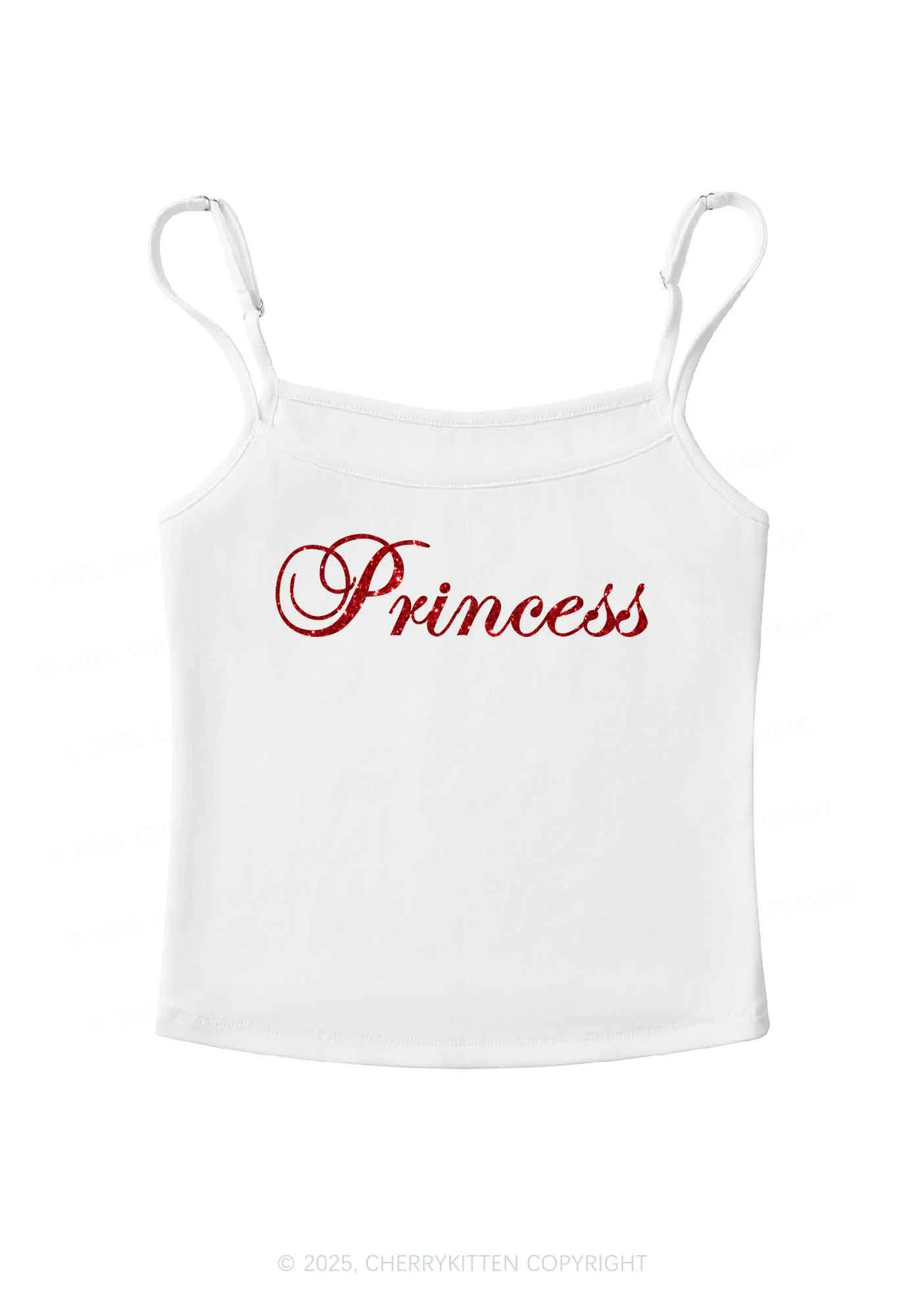 Glitter Princess Y2K Spaghetti Strap Cami Cherrykitten - Image 4