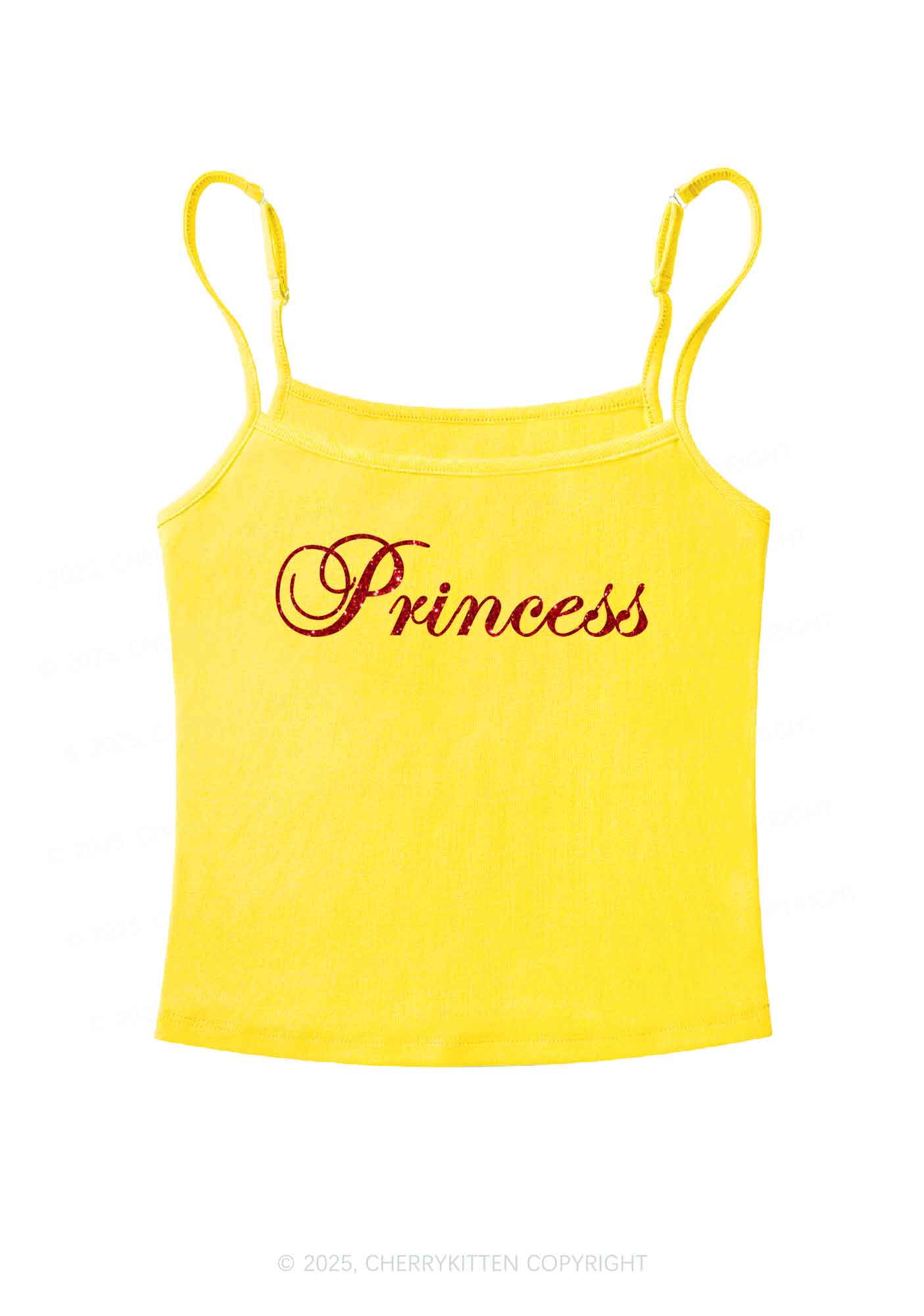 Glitter Princess Y2K Spaghetti Strap Cami Cherrykitten - Image 8