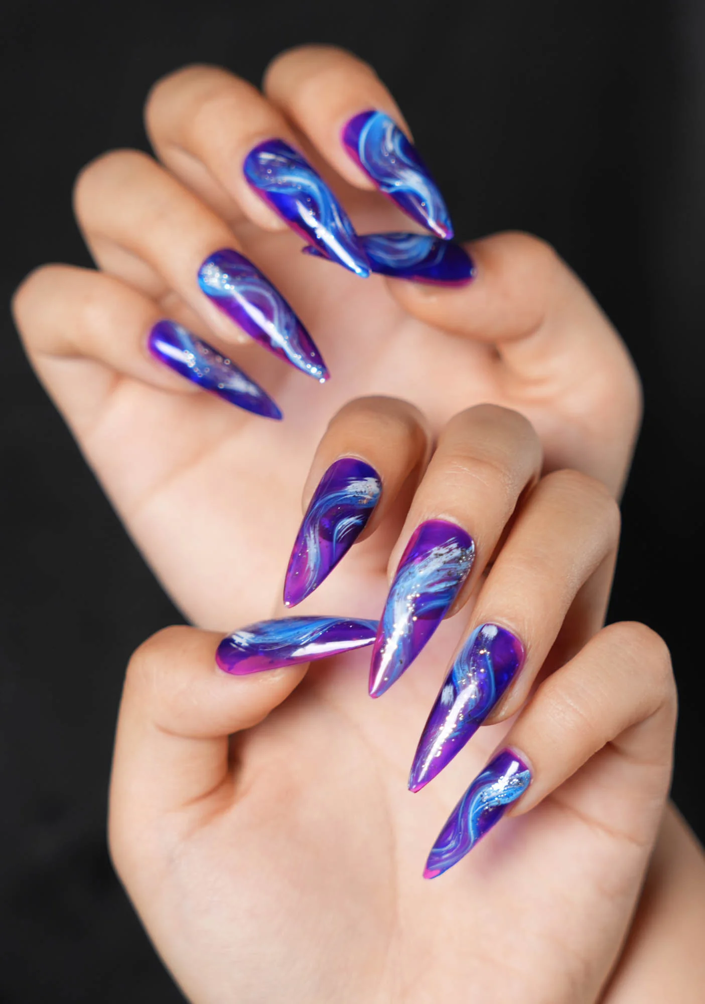 Glitter Purple Y2K 10pcs Press On Nails Cherrykitten - Image 2