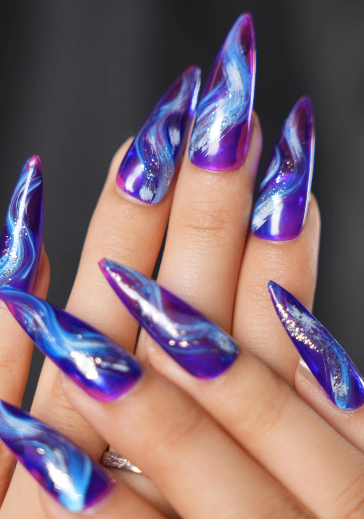 Glitter Purple Y2K 10pcs Press On Nails Cherrykitten - Image 3