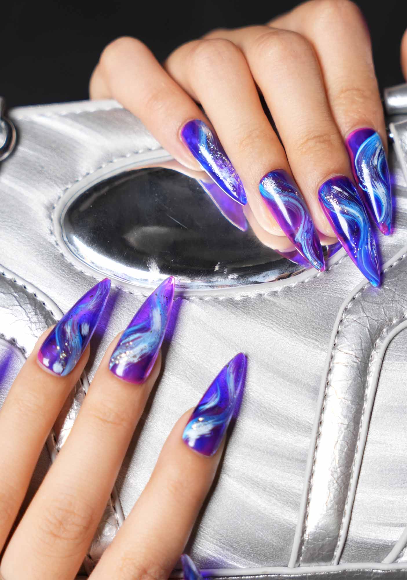 Glitter Purple Y2K 10pcs Press On Nails Cherrykitten - Image 4