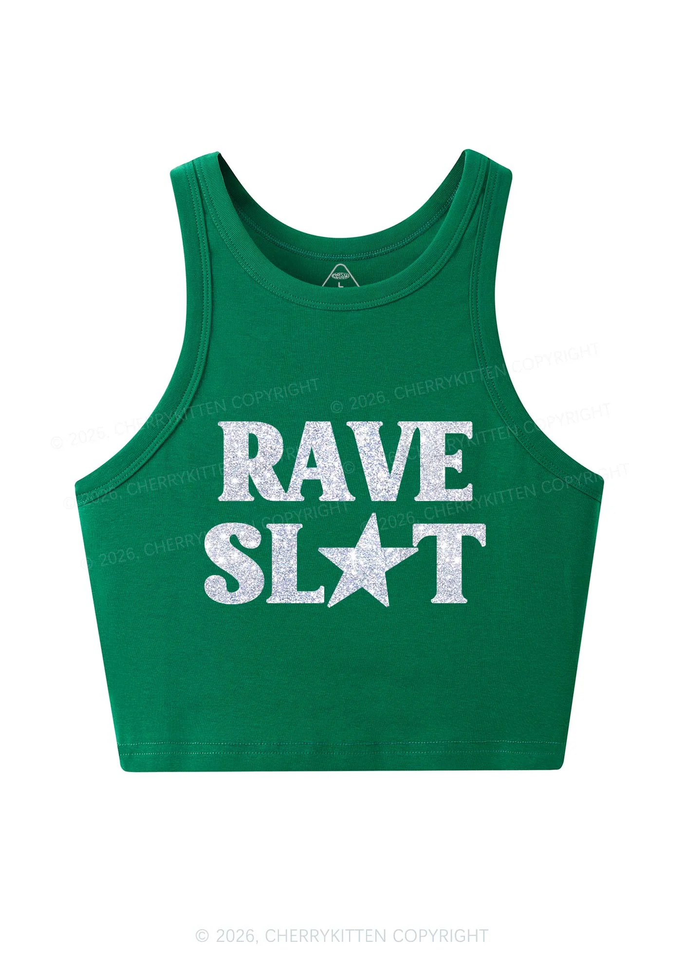 Glitter Rave Slxt Y2K Crop Tank Top Cherrykitten - Image 10
