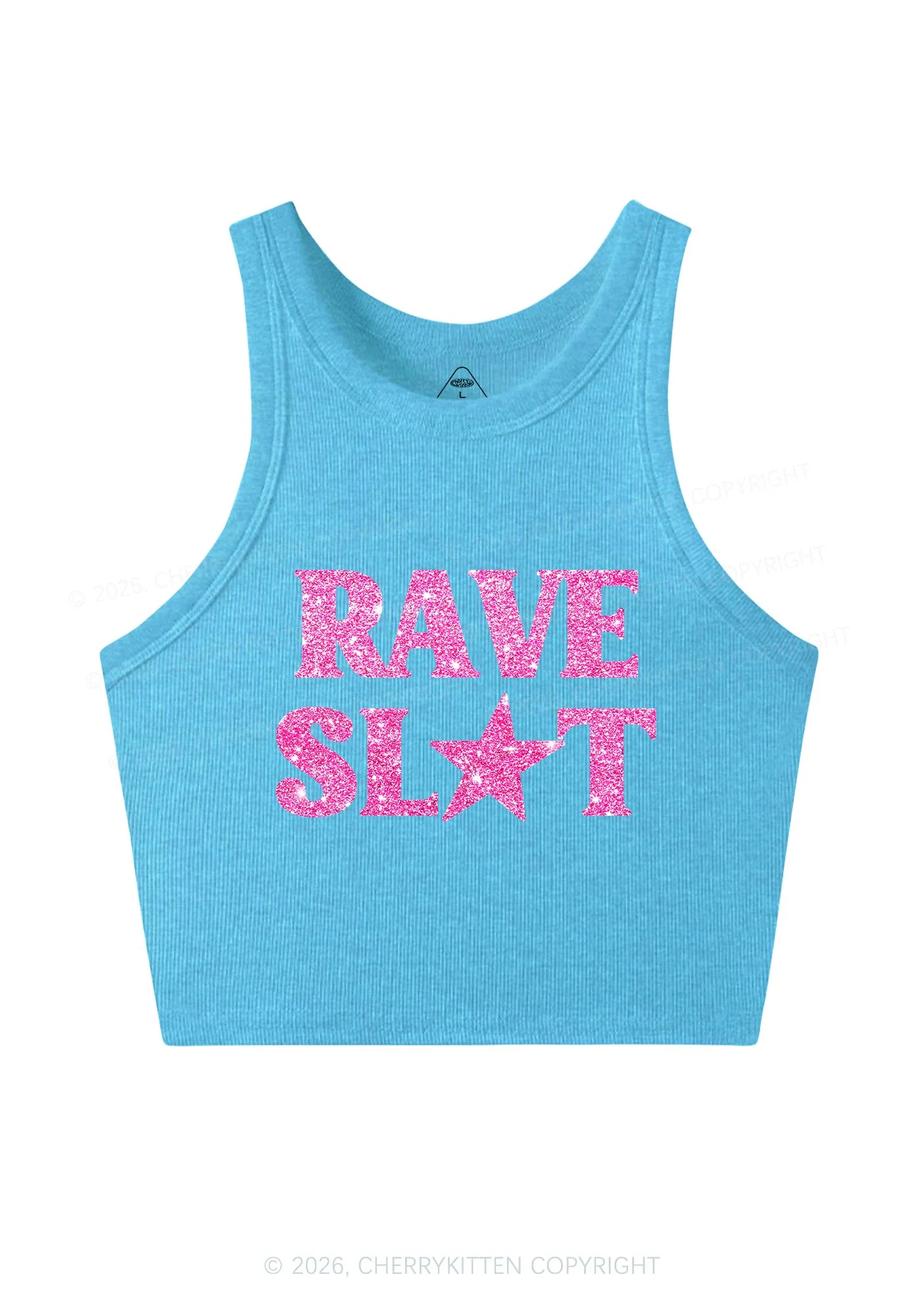 Glitter Rave Slxt Y2K Crop Tank Top Cherrykitten - Image 11