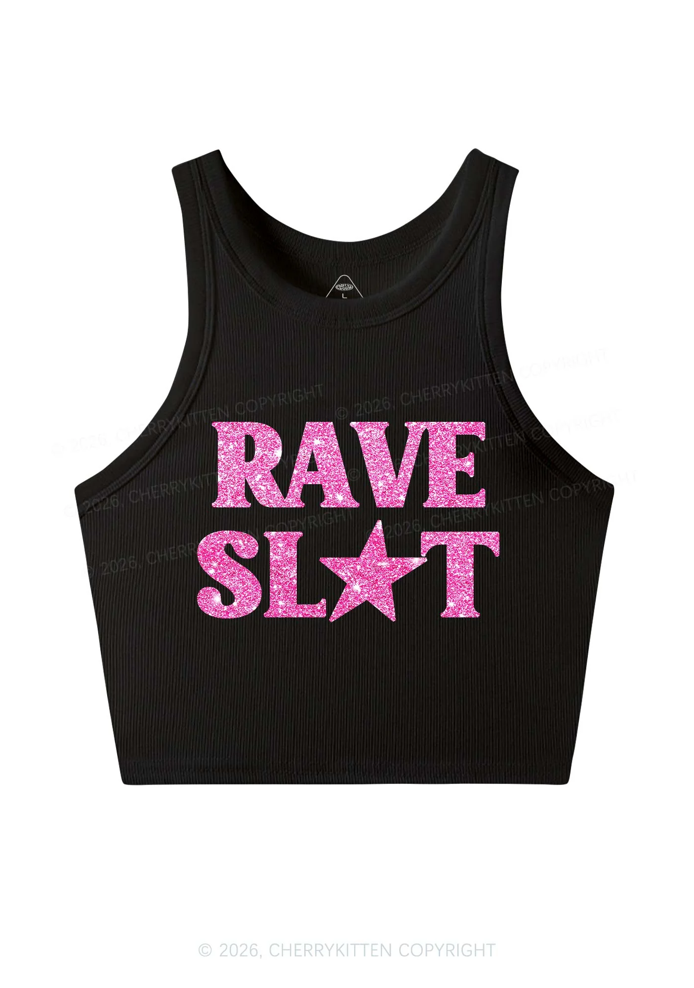 Glitter Rave Slxt Y2K Crop Tank Top Cherrykitten - Image 4