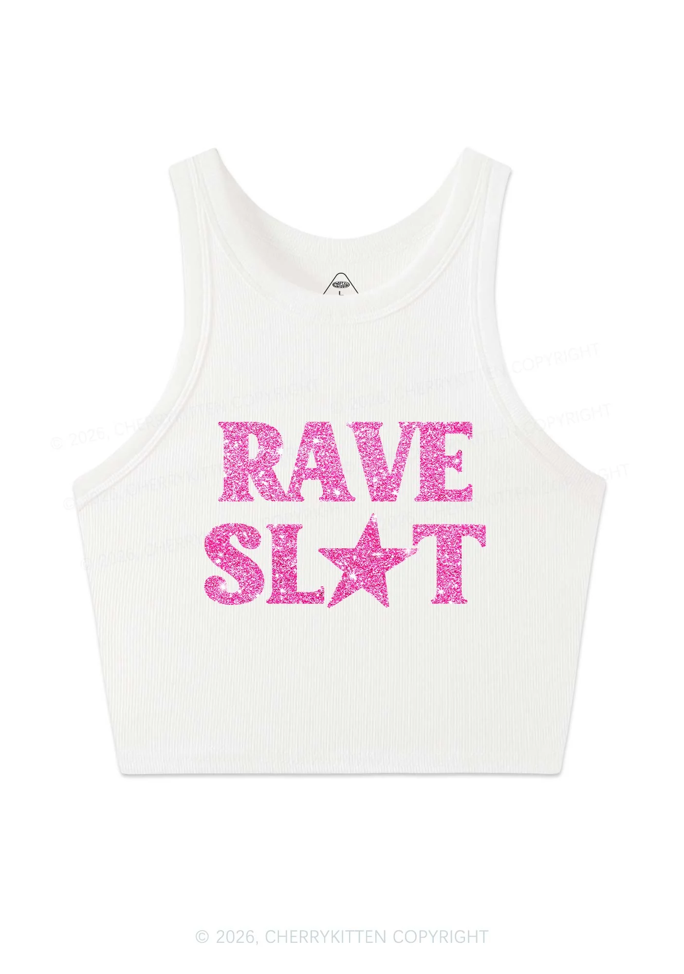 Glitter Rave Slxt Y2K Crop Tank Top Cherrykitten - Image 6