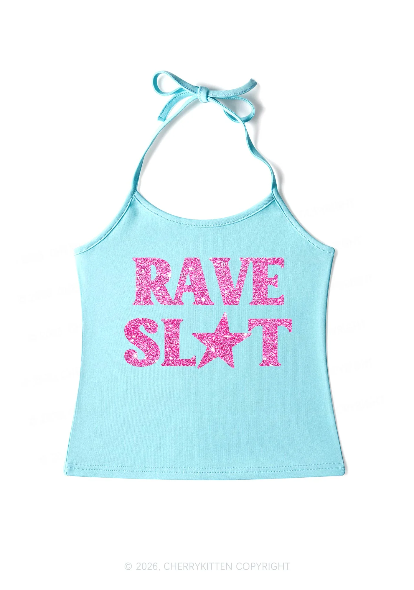 Glitter Rave Slxt Y2K Halter Neck Cami Cherrykitten - Image 5