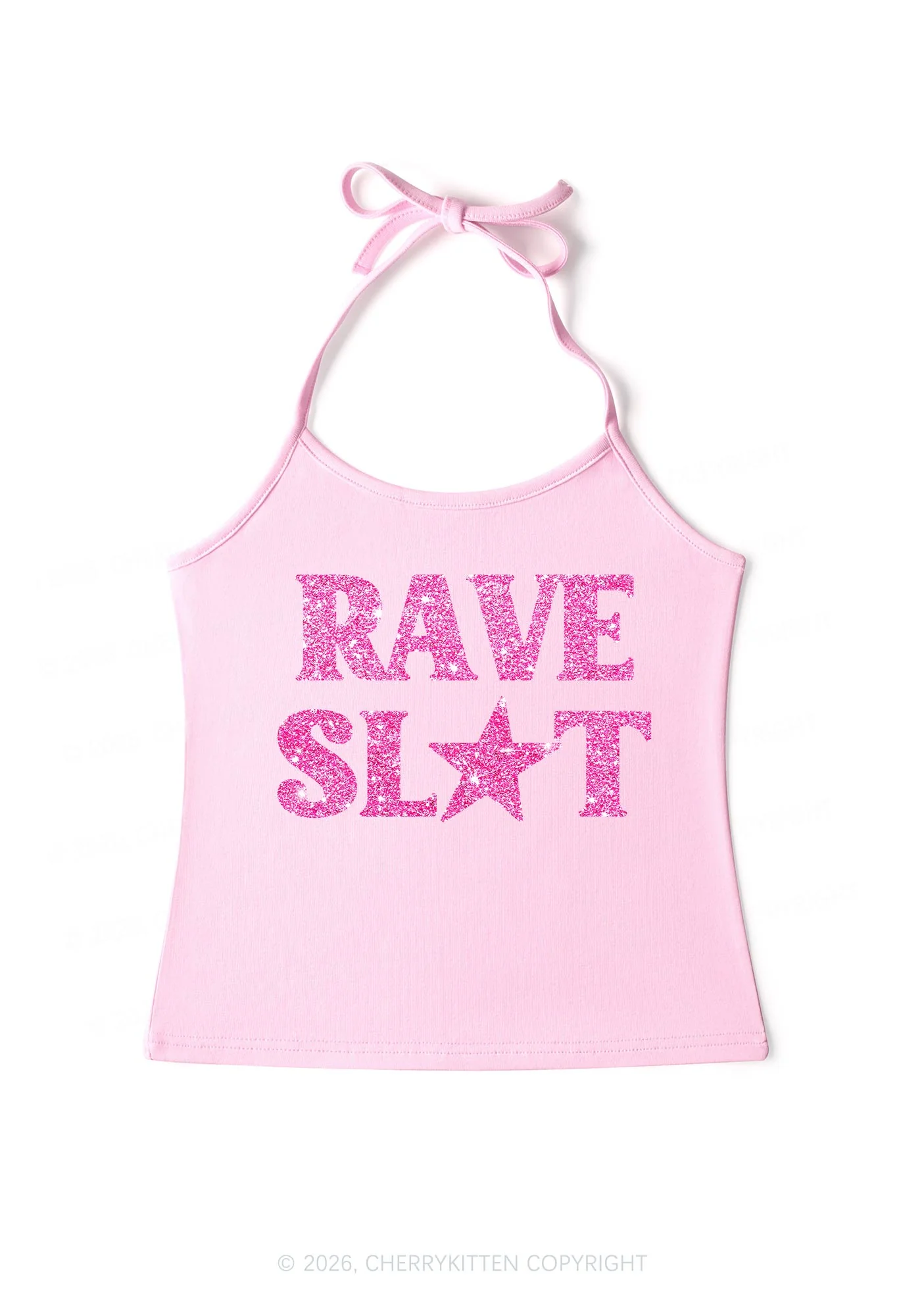 Glitter Rave Slxt Y2K Halter Neck Cami Cherrykitten - Image 6