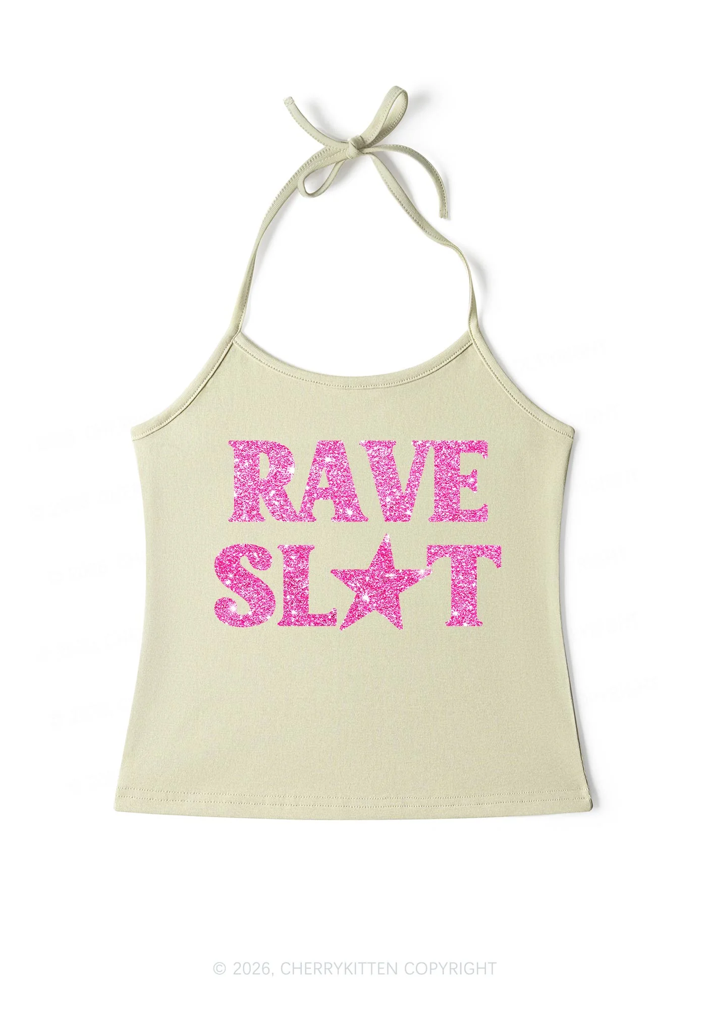 Glitter Rave Slxt Y2K Halter Neck Cami Cherrykitten - Image 9