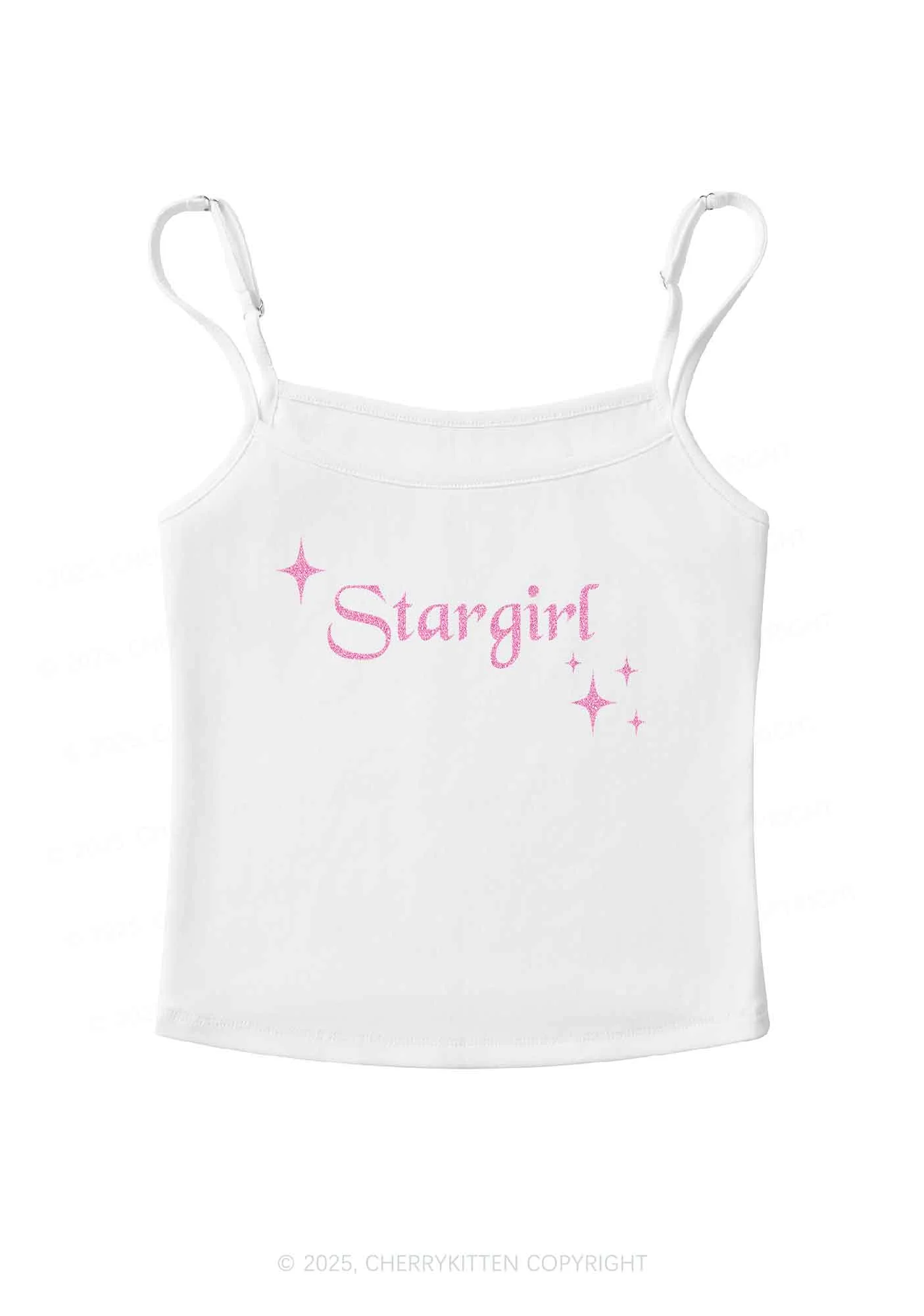 Glitter Red Stargirl Y2K Spaghetti Strap Cami Cherrykitten - Image 4