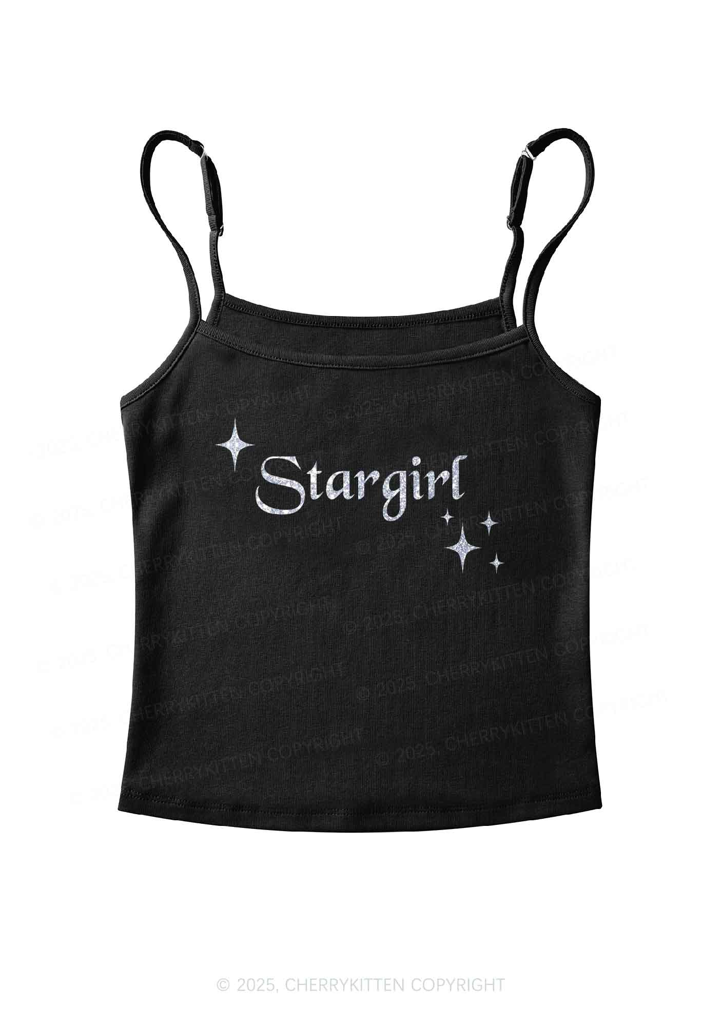 Glitter Red Stargirl Y2K Spaghetti Strap Cami Cherrykitten - Image 5
