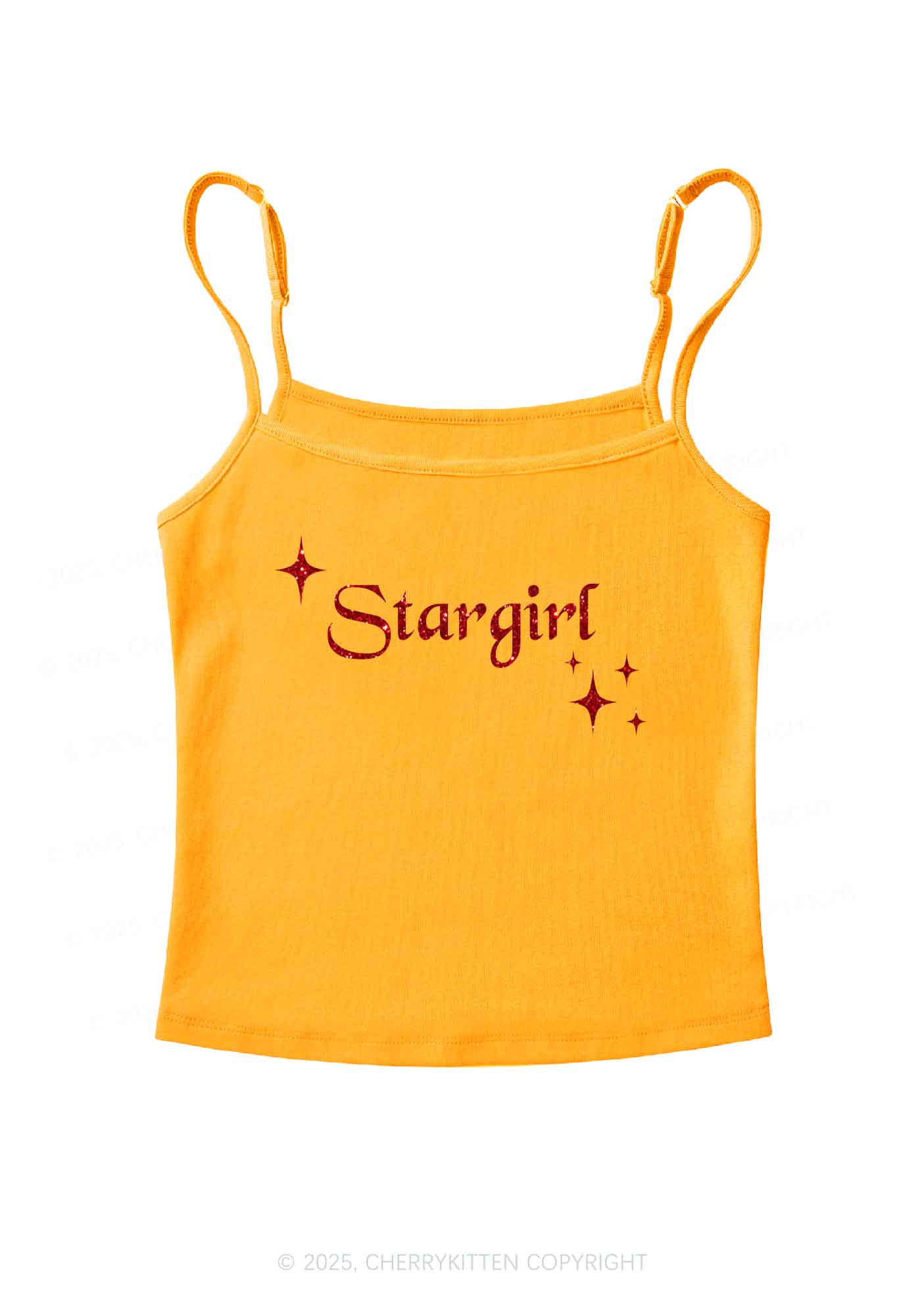 Glitter Red Stargirl Y2K Spaghetti Strap Cami Cherrykitten - Image 7