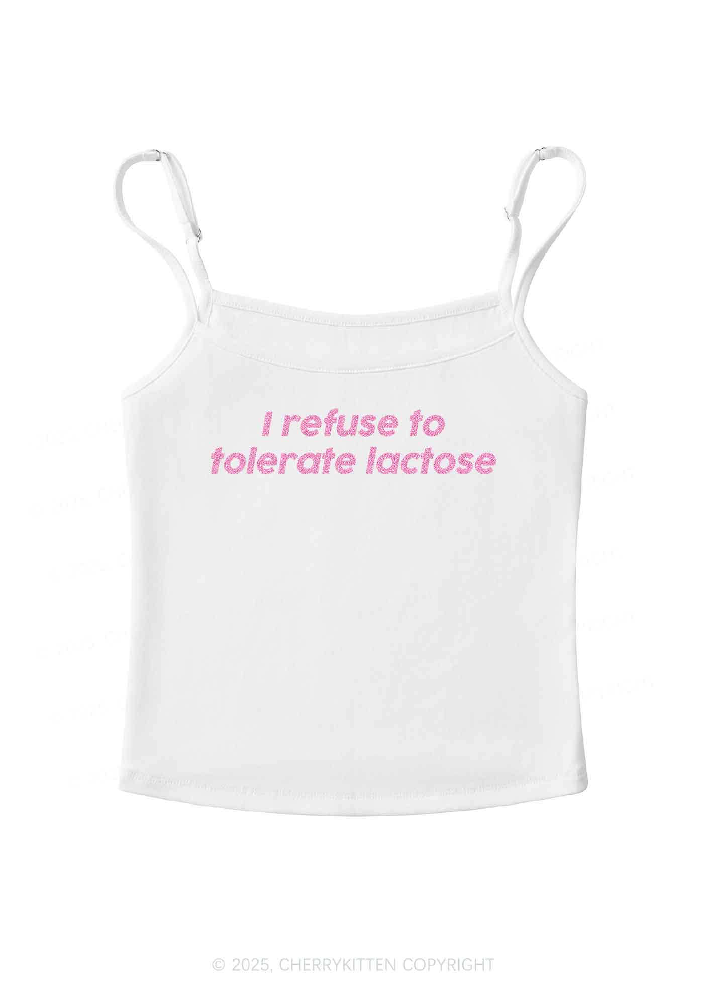 Glitter Refuse To Tolerate Lactose Y2K Spaghetti Strap Cami Cherrykitten - Image 5