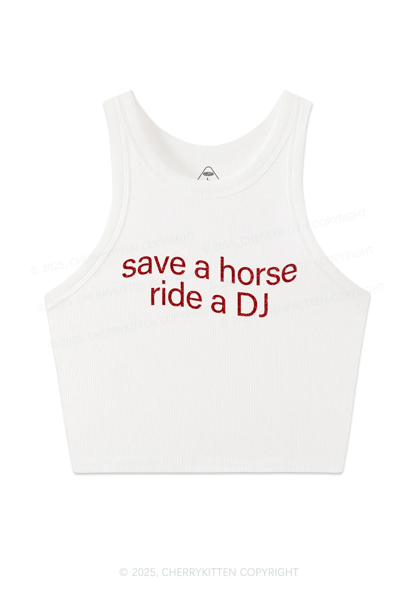 Glitter Ride A DJ Y2K Crop Tank Top Cherrykitten - Image 4