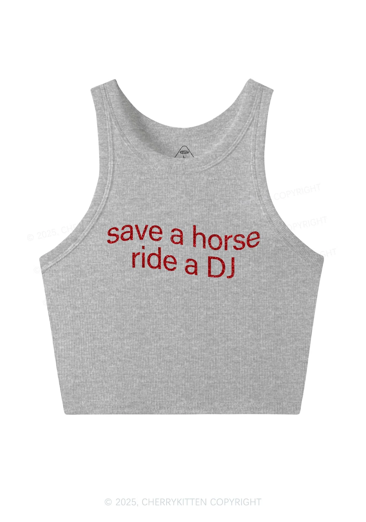 Glitter Ride A DJ Y2K Crop Tank Top Cherrykitten - Image 6