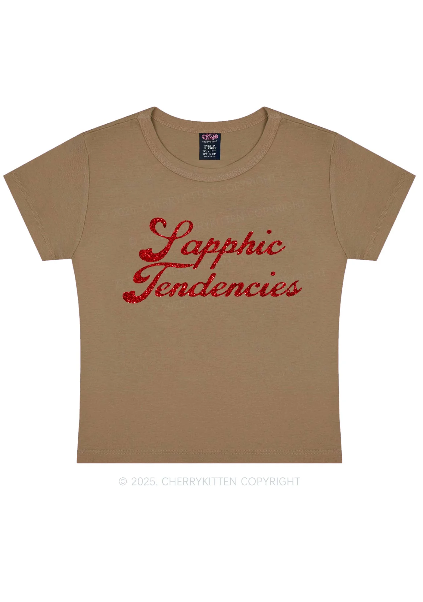 Glitter Sapphic Tendencies Pride Y2K Baby Tee Cherrykitten - Image 10