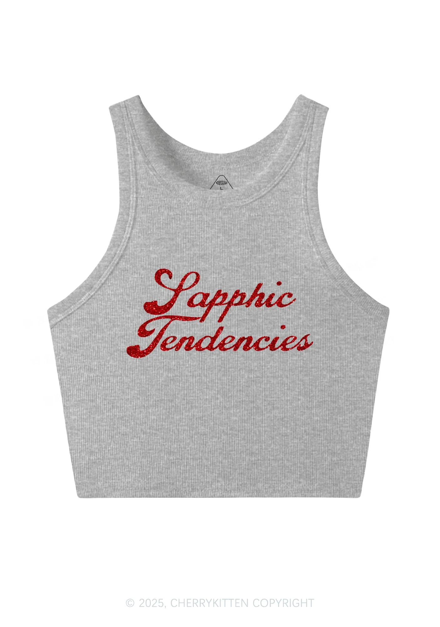 Glitter Sapphic Tendencies Pride Y2K Crop Tank Top Cherrykitten - Image 4