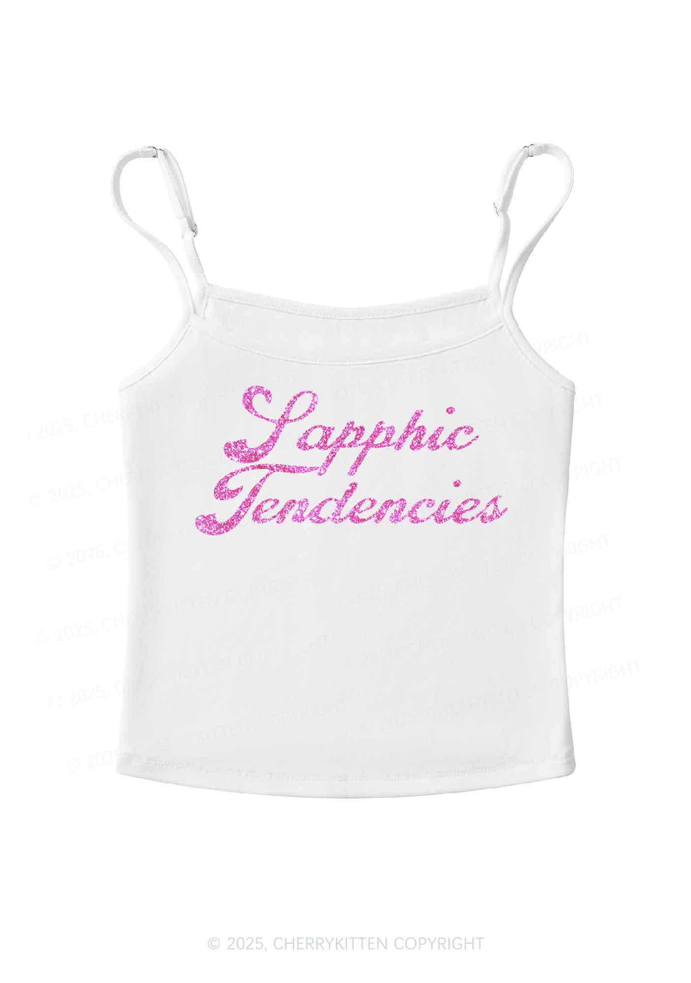 Glitter Sapphic Tendencies Pride Y2K Spaghetti Strap Cami Cherrykitten - Image 5