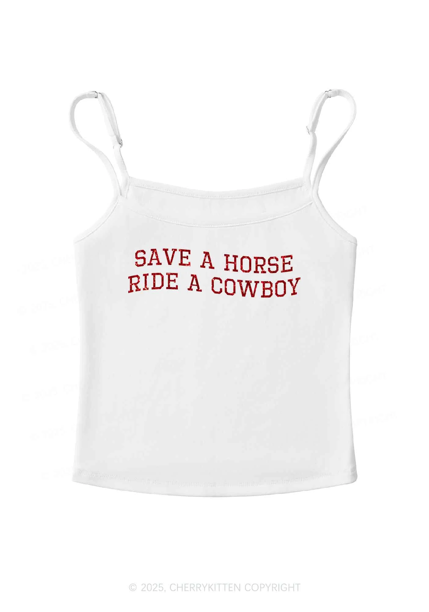 Glitter Save A Horse Y2K Spaghetti Strap Cami Cherrykitten - Image 4