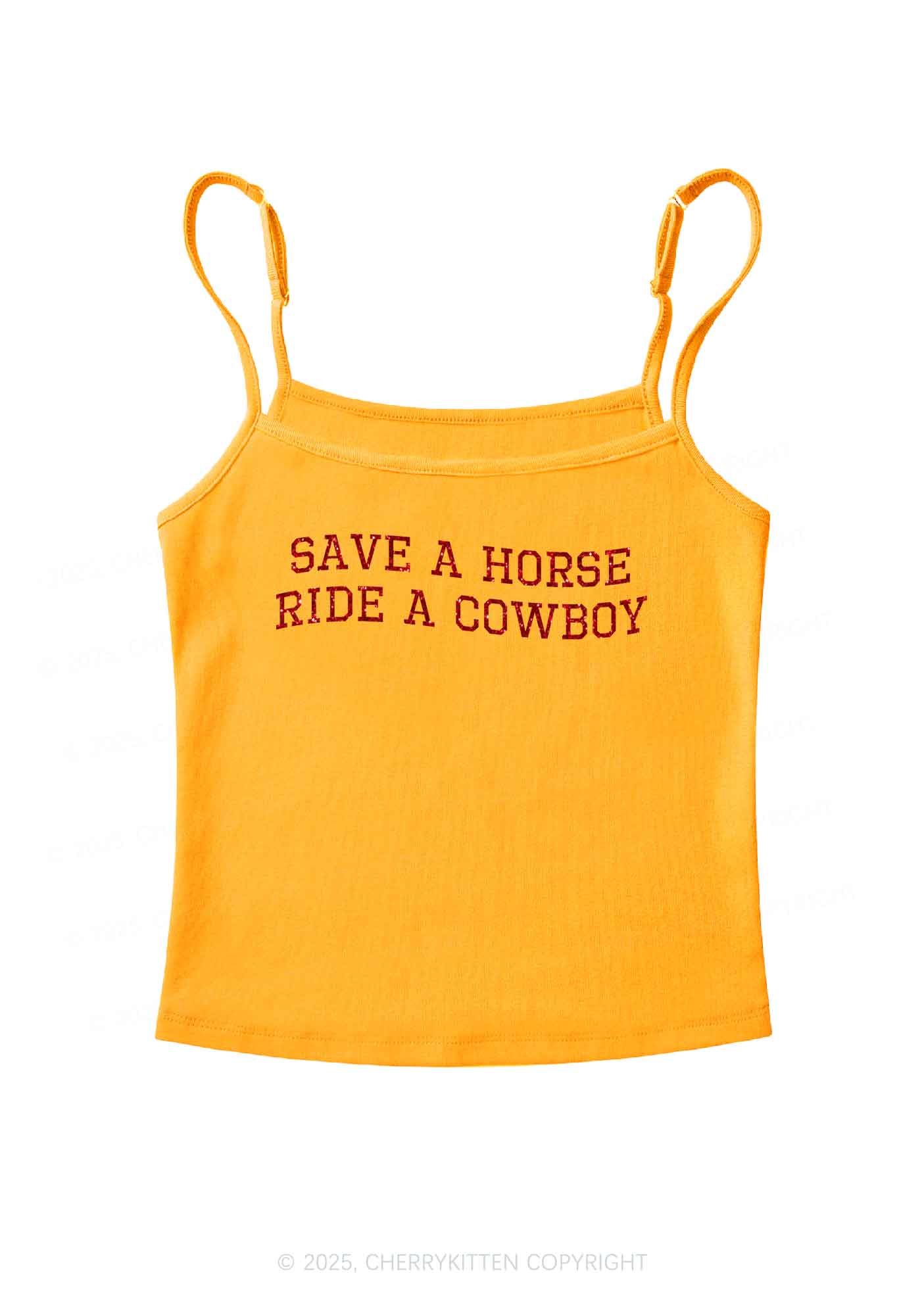 Glitter Save A Horse Y2K Spaghetti Strap Cami Cherrykitten - Image 7
