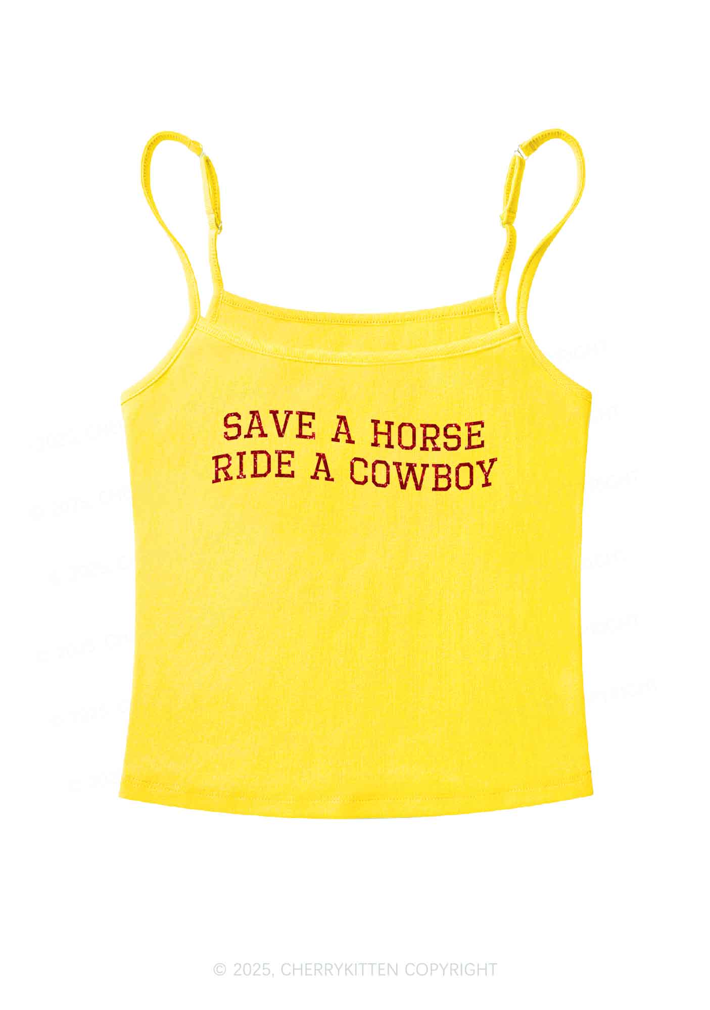Glitter Save A Horse Y2K Spaghetti Strap Cami Cherrykitten - Image 9