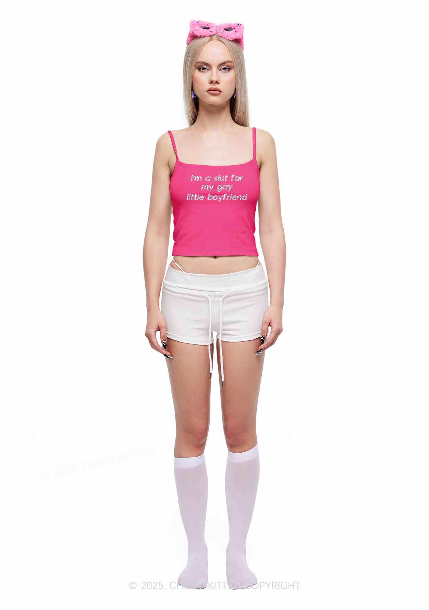 Glitter Slxt For My Gay BF Y2K Spaghetti Strap Cami Cherrykitten - Image 3