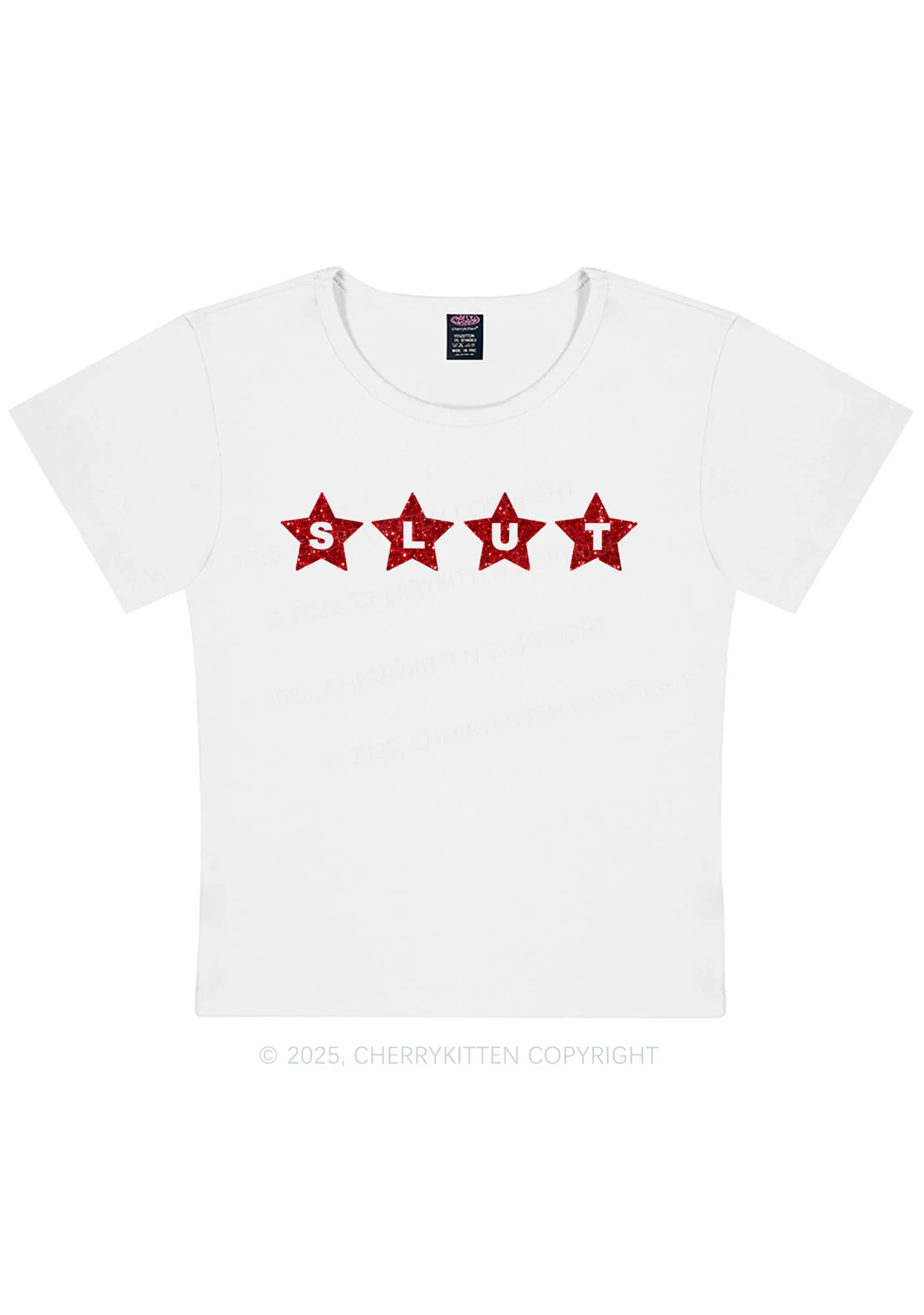 Glitter Slxt Y2K Baby Tee Cherrykitten - Image 5