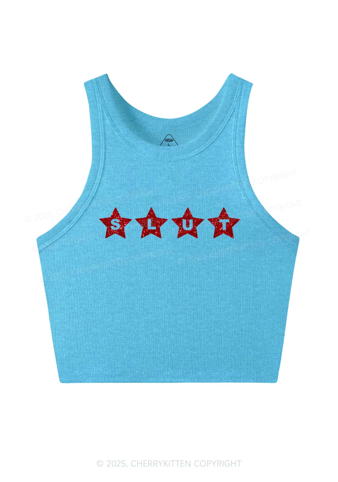 Glitter Slxt Y2K Crop Tank Top Cherrykitten - Image 5