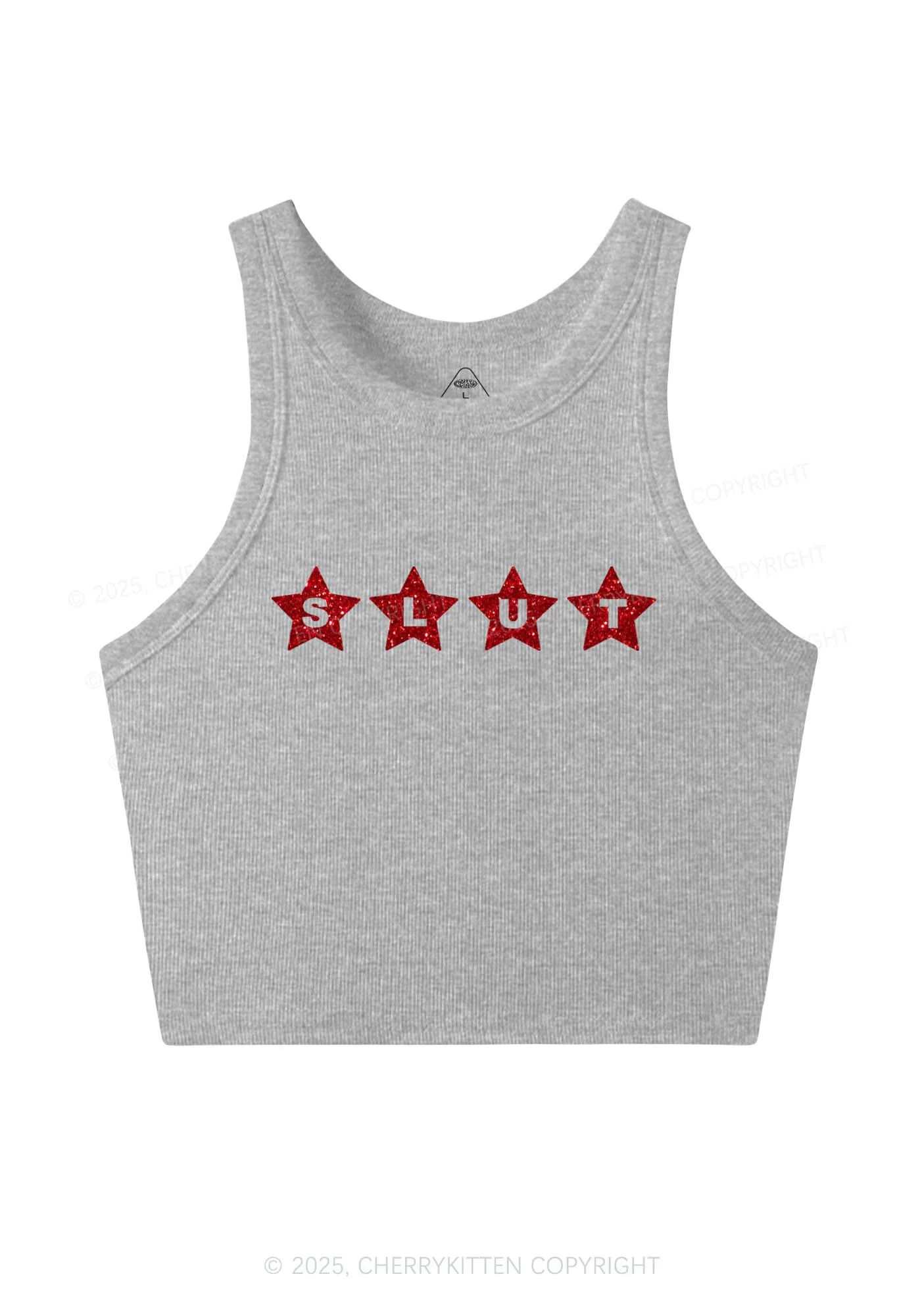 Glitter Slxt Y2K Crop Tank Top Cherrykitten - Image 6