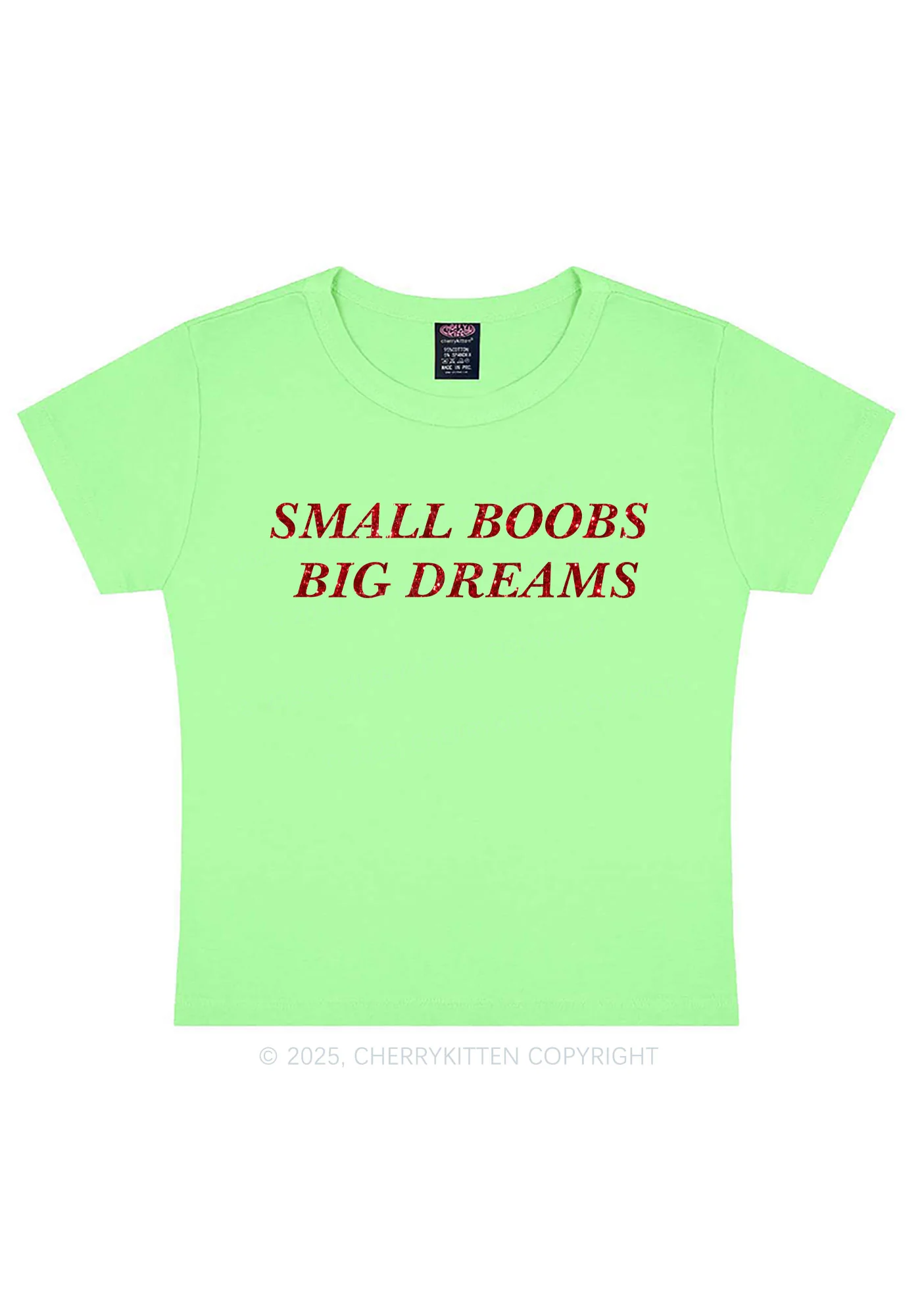 Glitter Small But Big Dreams Y2K Baby Tee Cherrykitten - Image 14
