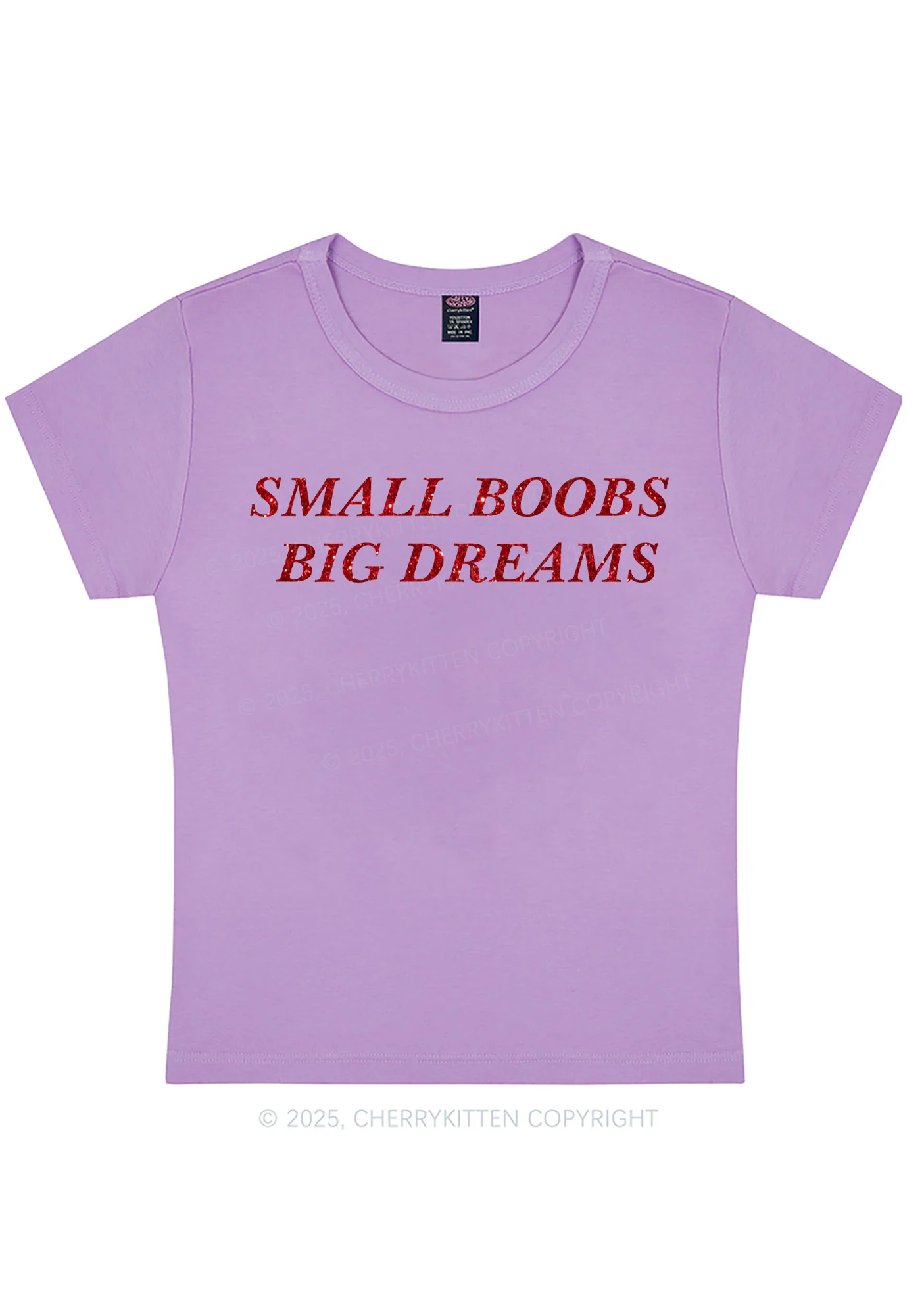 Glitter Small But Big Dreams Y2K Baby Tee Cherrykitten - Image 8