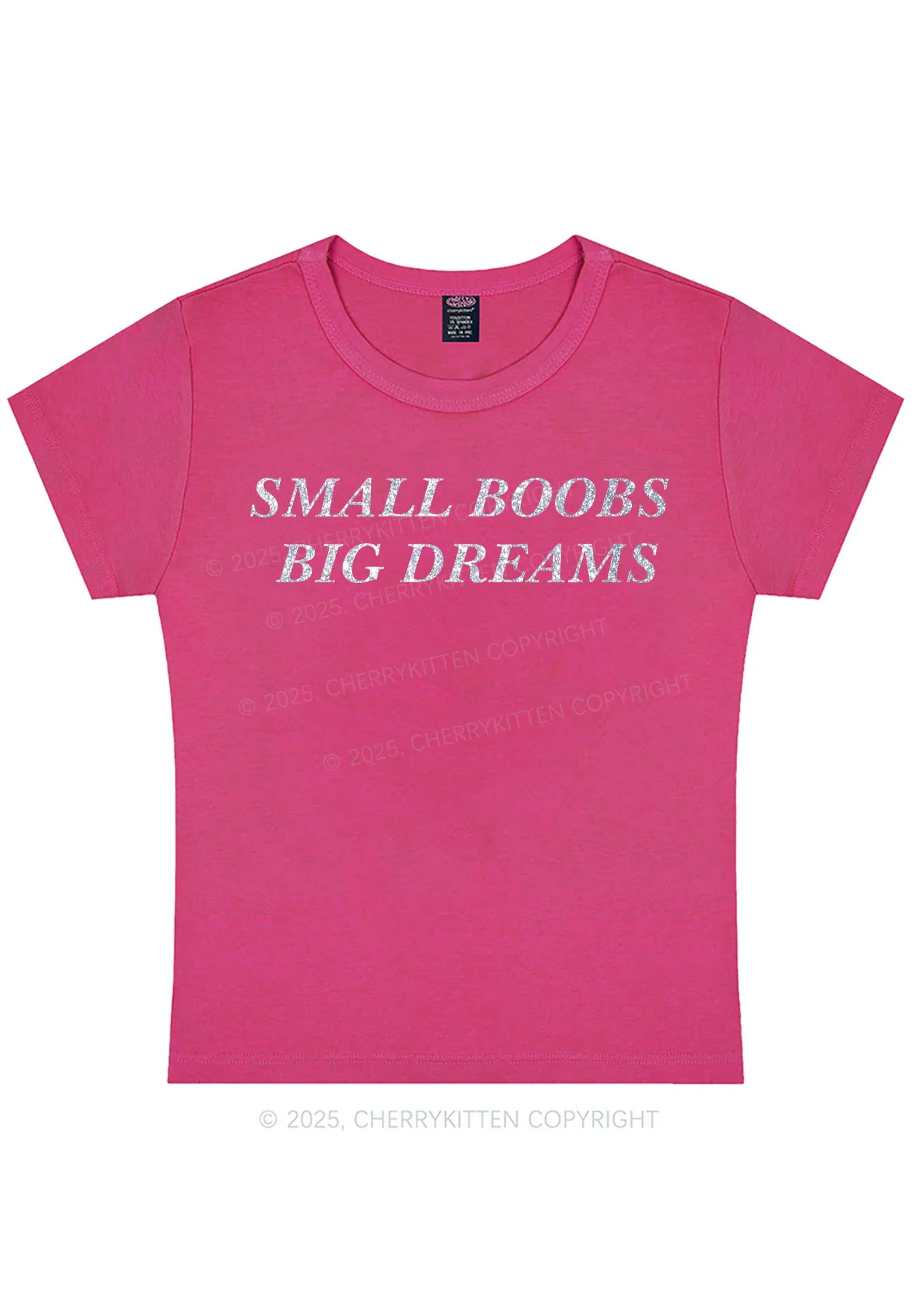 Glitter Small But Big Dreams Y2K Baby Tee Cherrykitten - Image 9