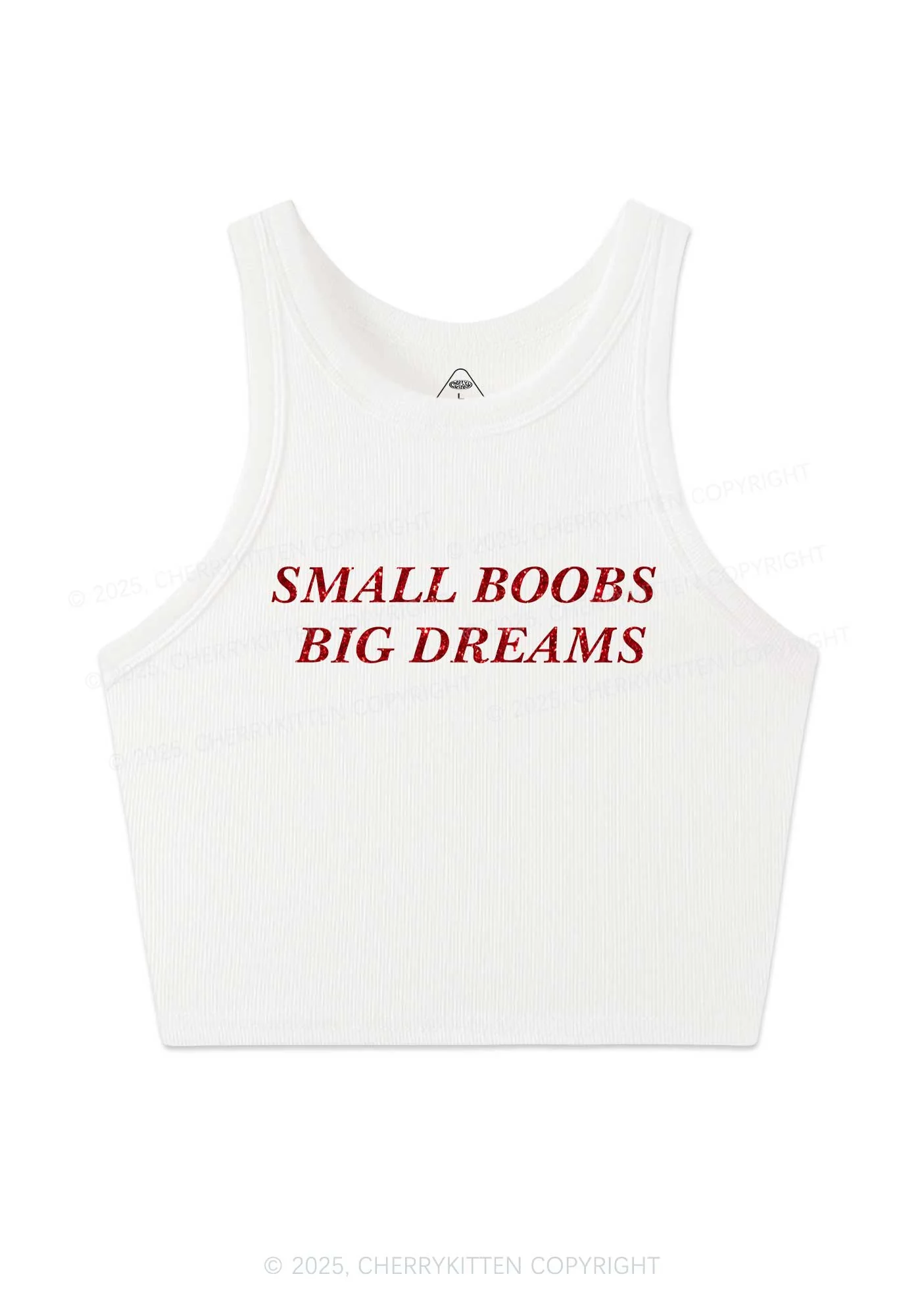 Glitter Small But Big Dreams Y2K Crop Tank Top Cherrykitten - Image 4