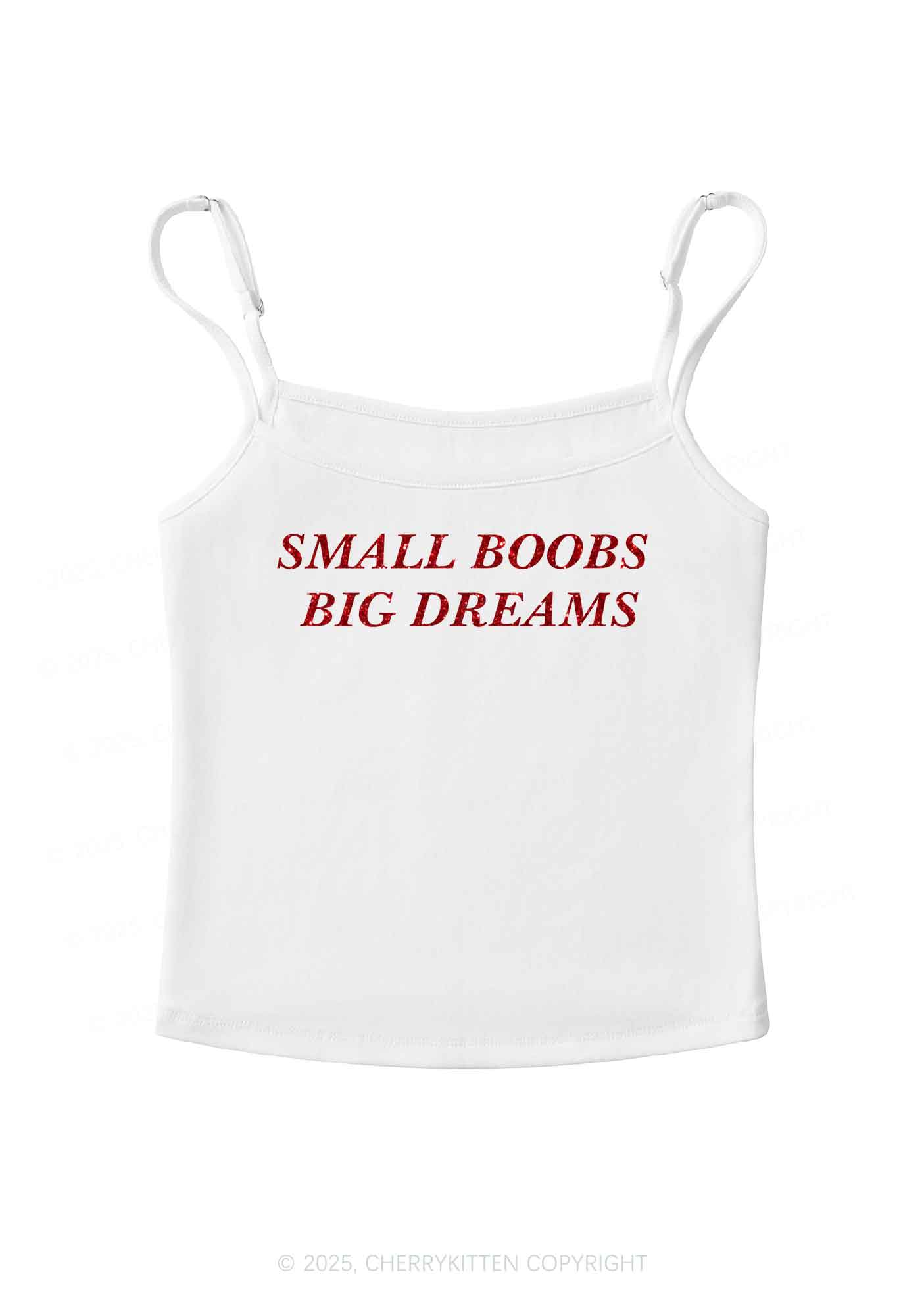 Glitter Small But Big Dreams Y2K Spaghetti Strap Cami Cherrykitten - Image 4