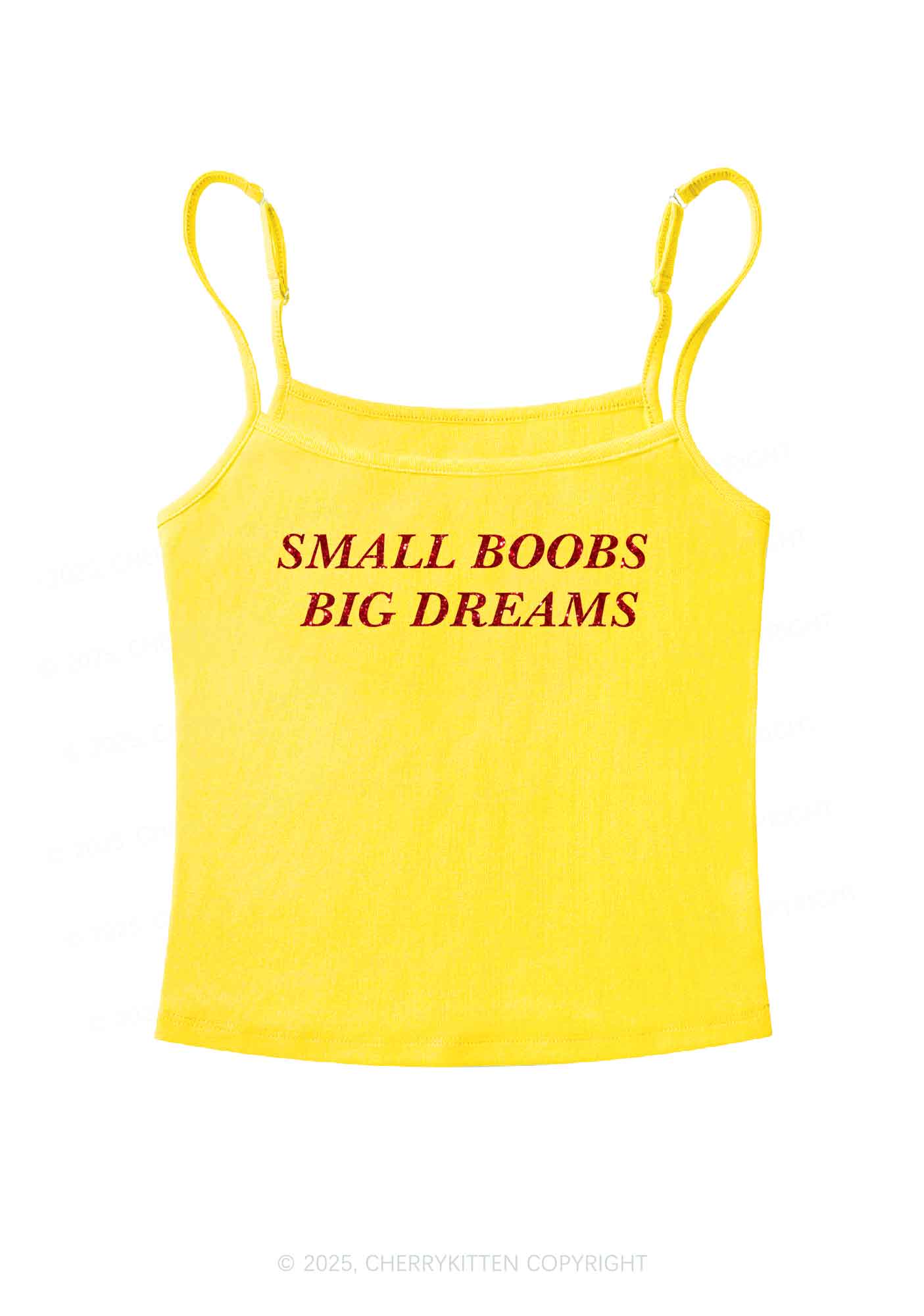 Glitter Small But Big Dreams Y2K Spaghetti Strap Cami Cherrykitten - Image 5